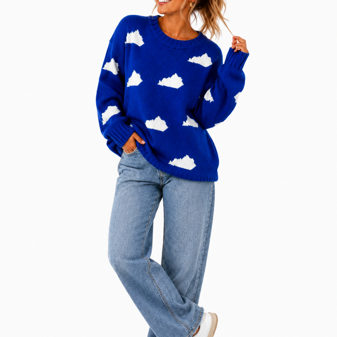 Blue Kentucky Shape Sweater - Barrel Down South