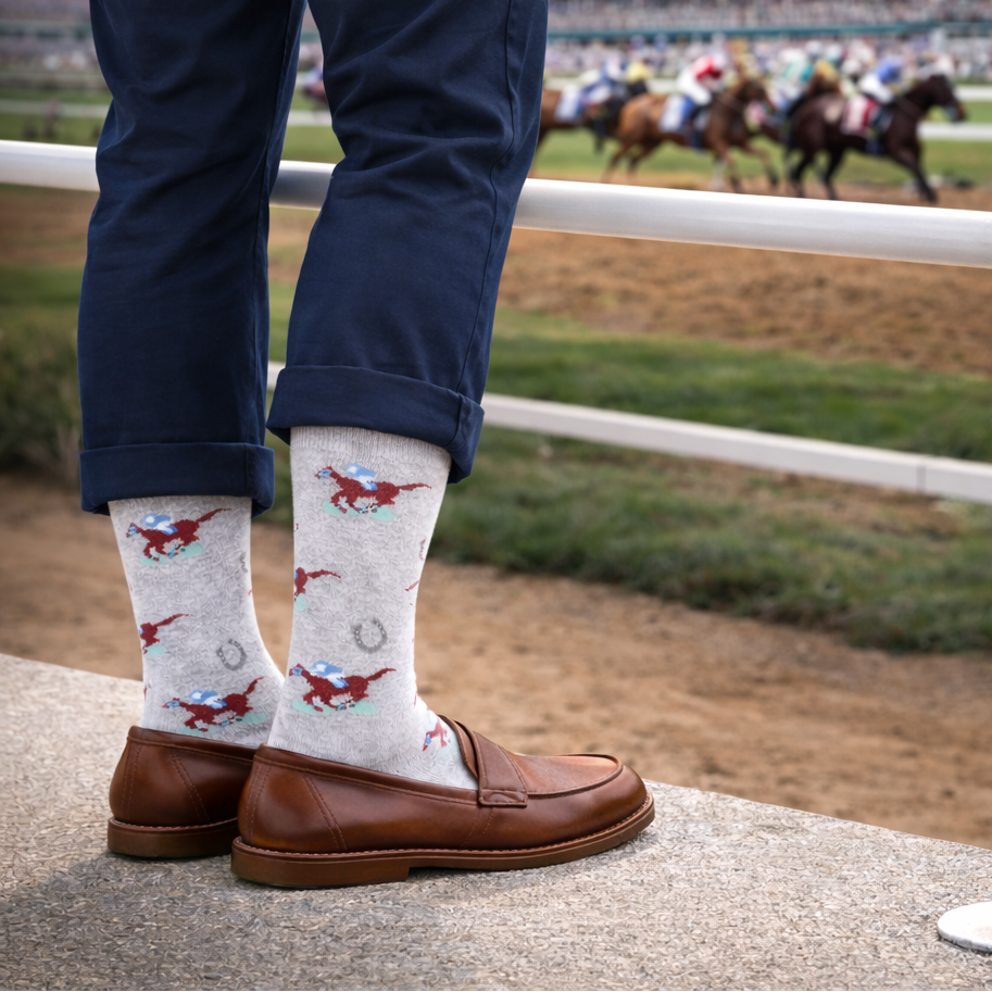 Raceday Grey Socks - Barrel Down South