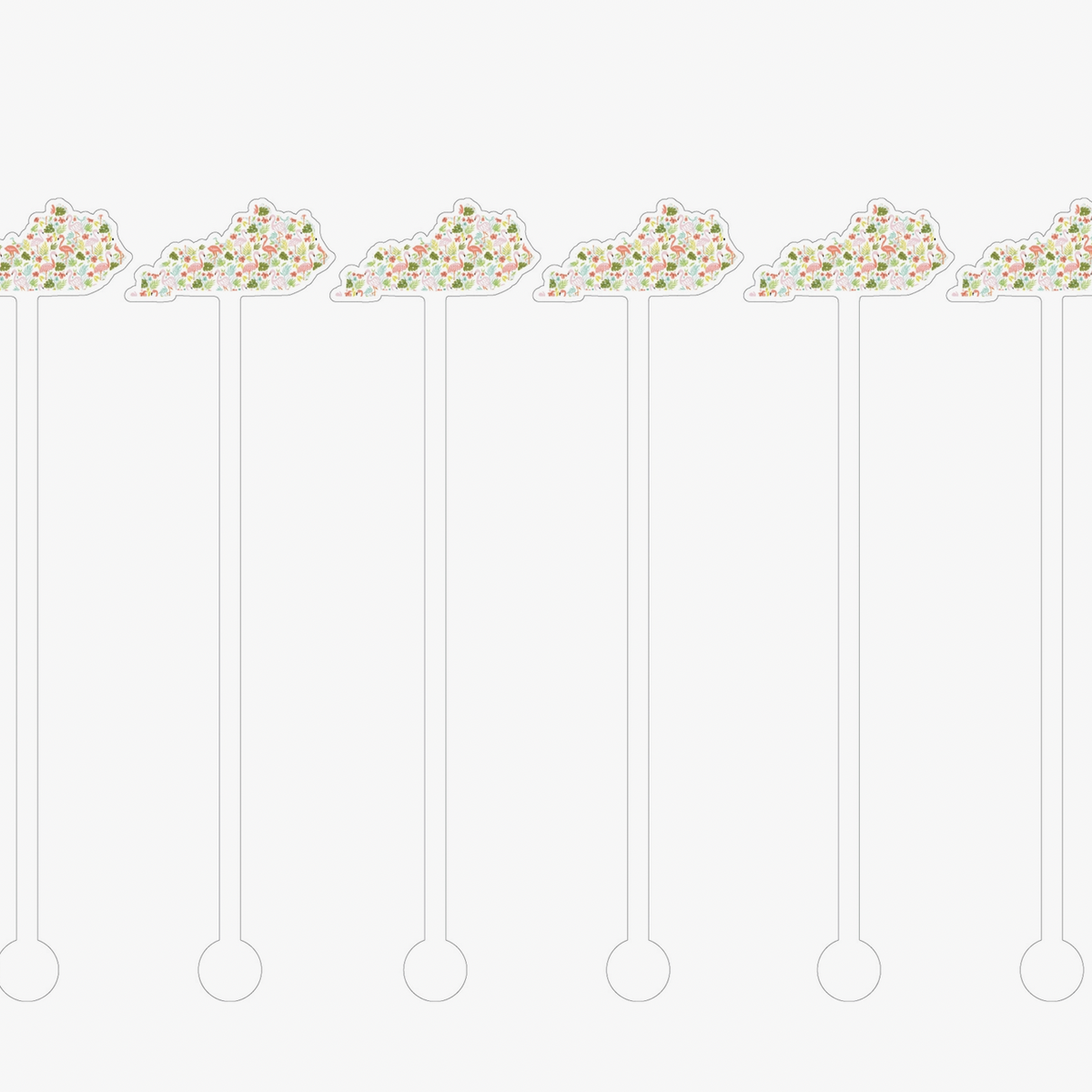 Kentucky Shape Flamingos Cocktail Stirrers - Barrel Down South