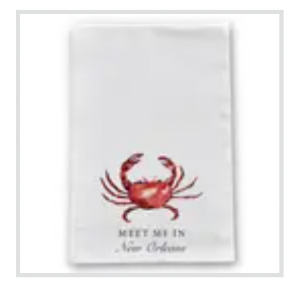 Meet Me in New Orleans Crab Tea Towel - Barrel Down South