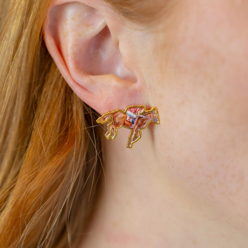 Running Horse Stud Earrings - Barrel Down South