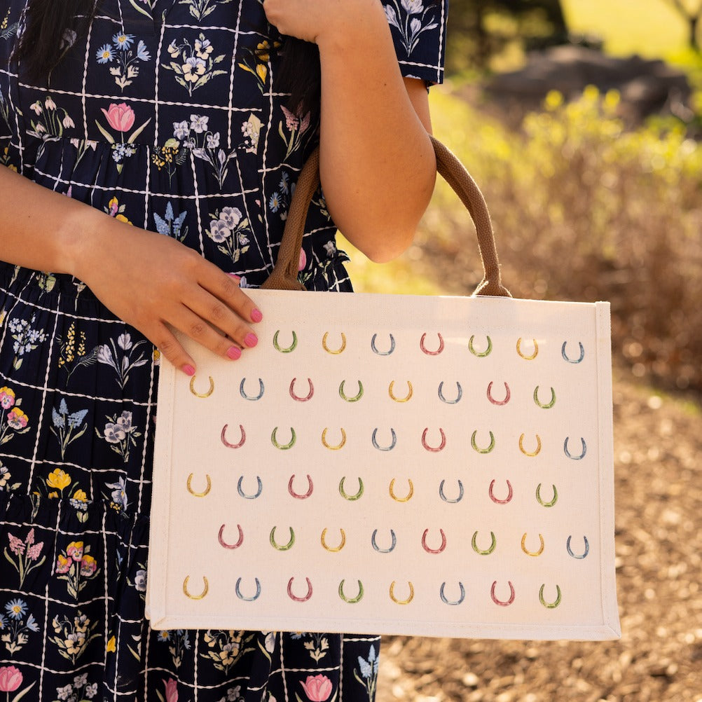 Multi Color Horseshoe Tote Bag - Barrel Down South