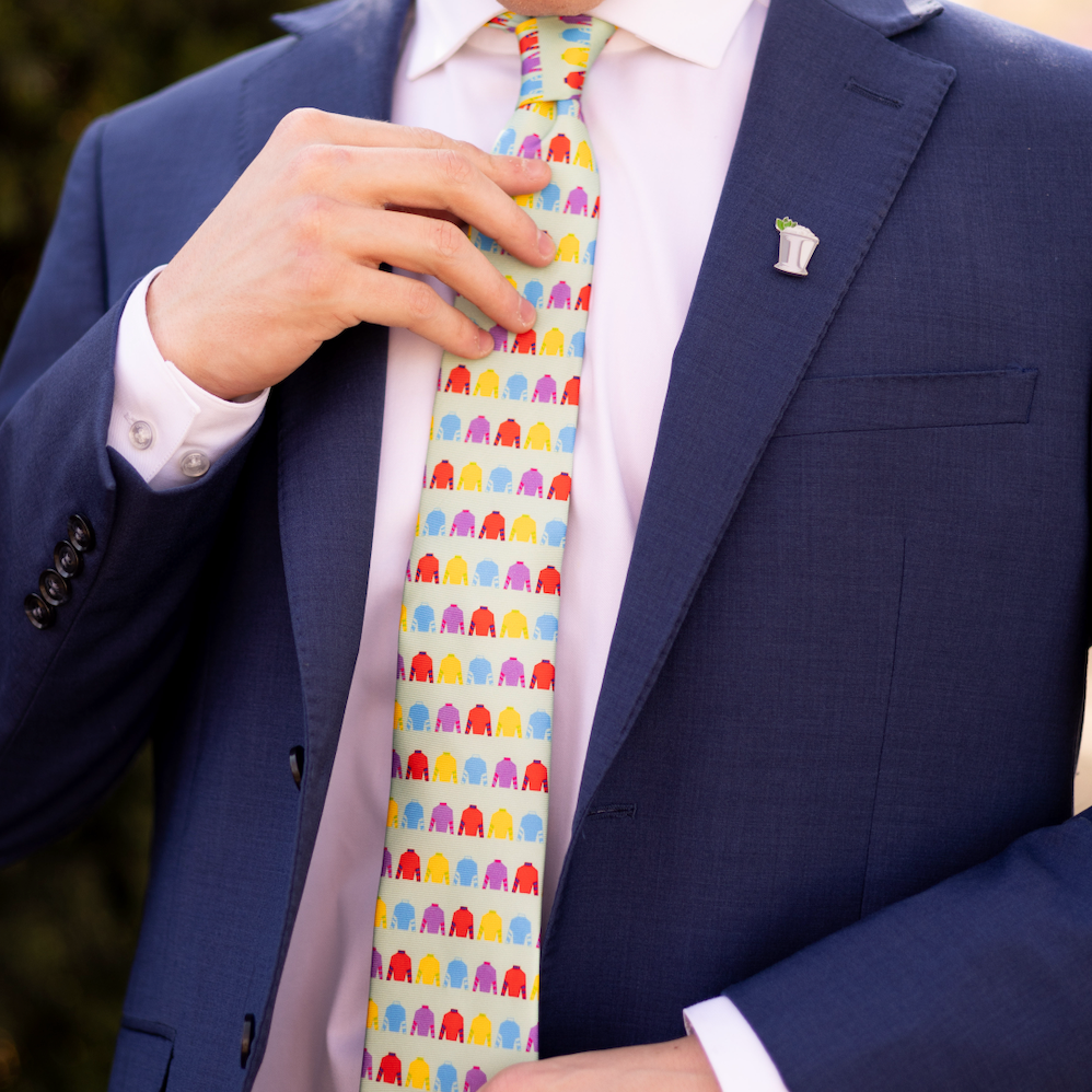 Multi Colored Jockey Silk Necktie - Barrel Down South