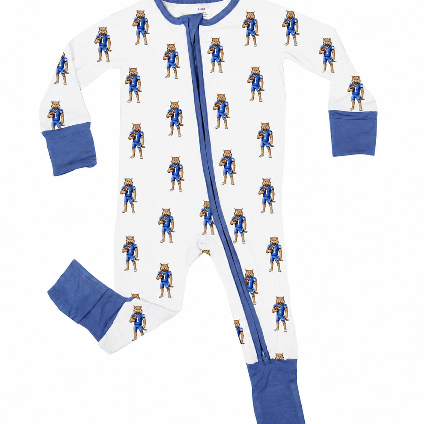 Standing Wildcat with Football Unisex Kids Pajamas - Barrel Down South