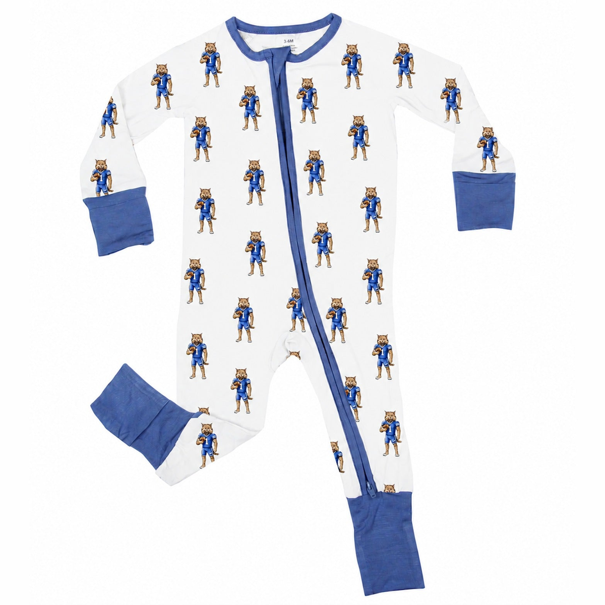 Standing Wildcat with Football Unisex Kids Pajamas - Barrel Down South