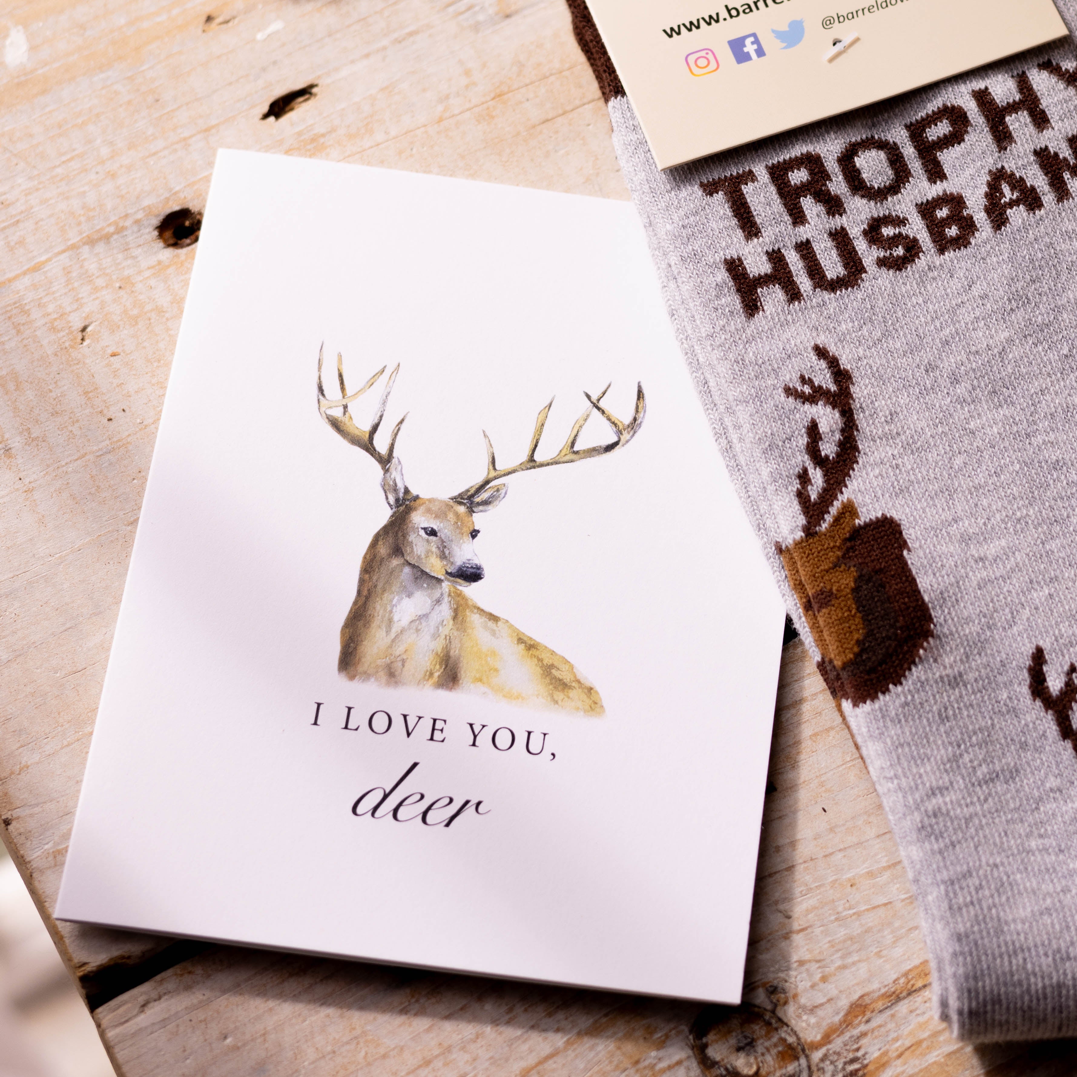 I Love You Deer Funny Deer Greeting Card - Barrel Down South