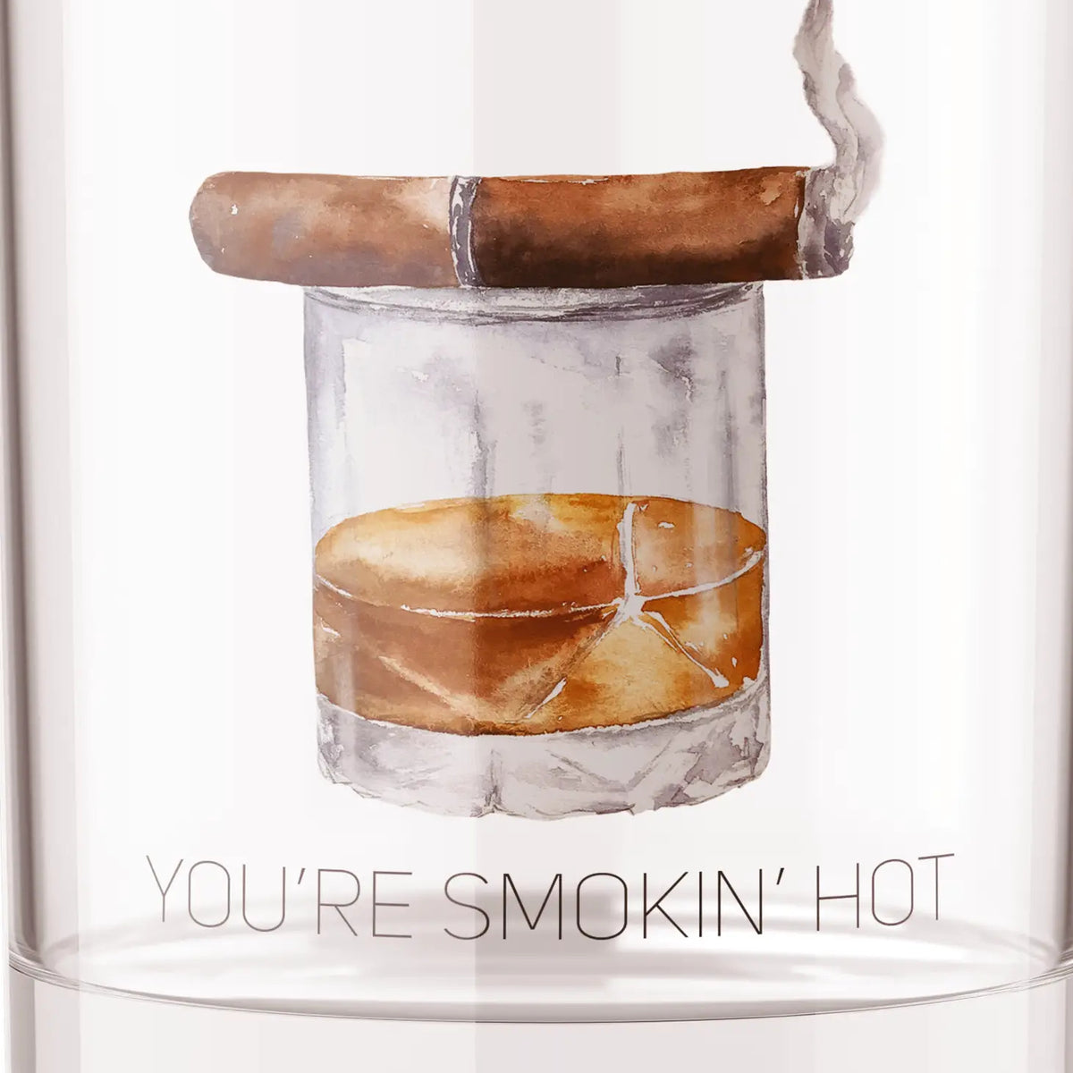 You're Smokin' Hot Bourbon Whiskey Cigar Rocks Glass - Barrel Down South