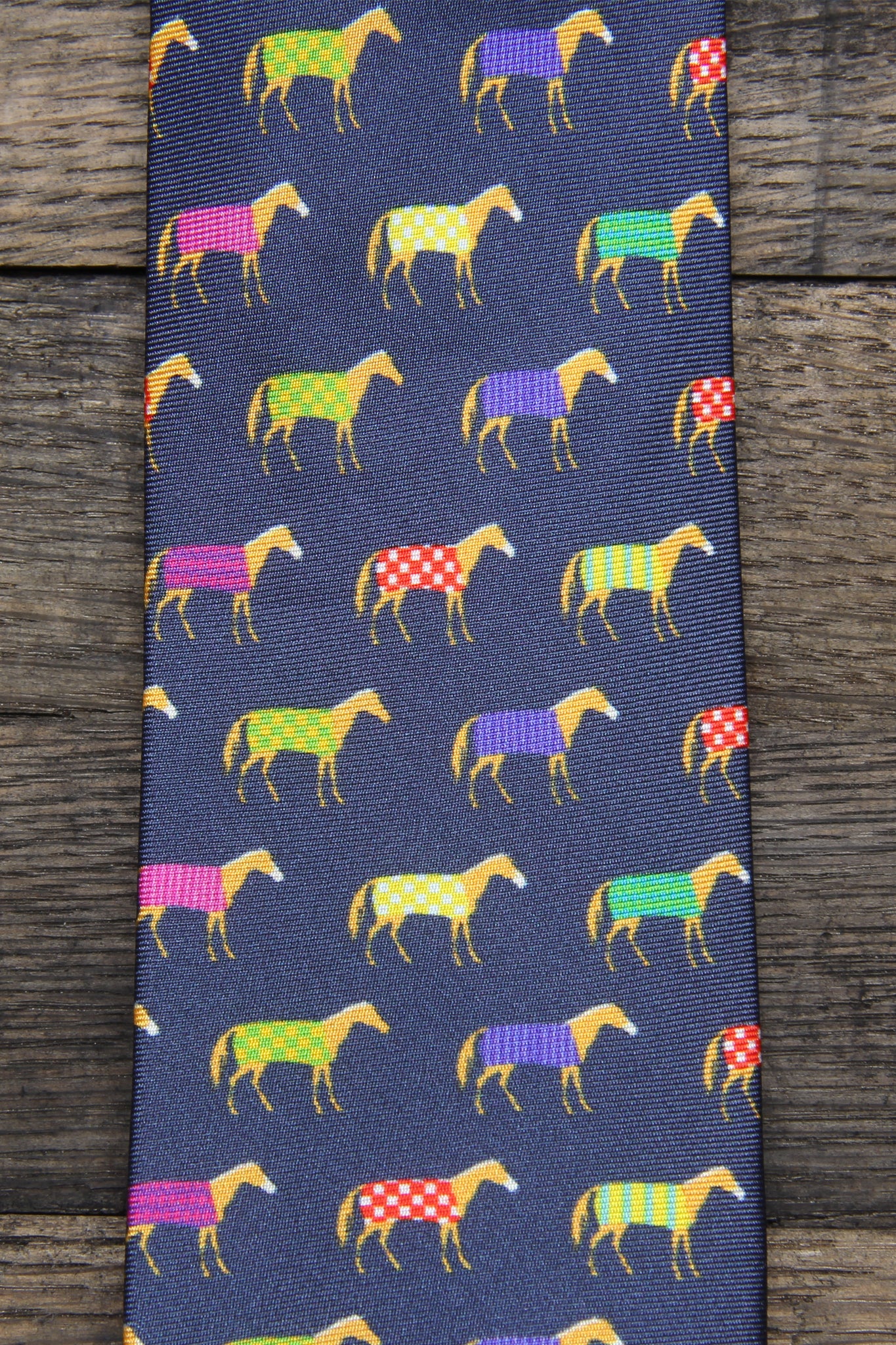 Multi Color Horse Necktie - Barrel Down South