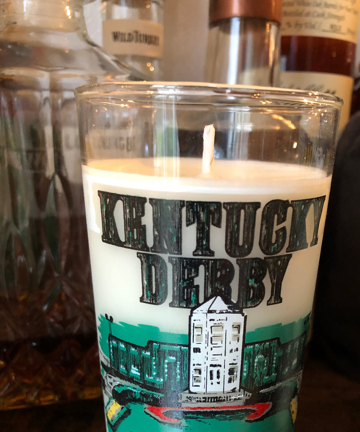 Kentucky Derby Glass Candle - Barrel Down South