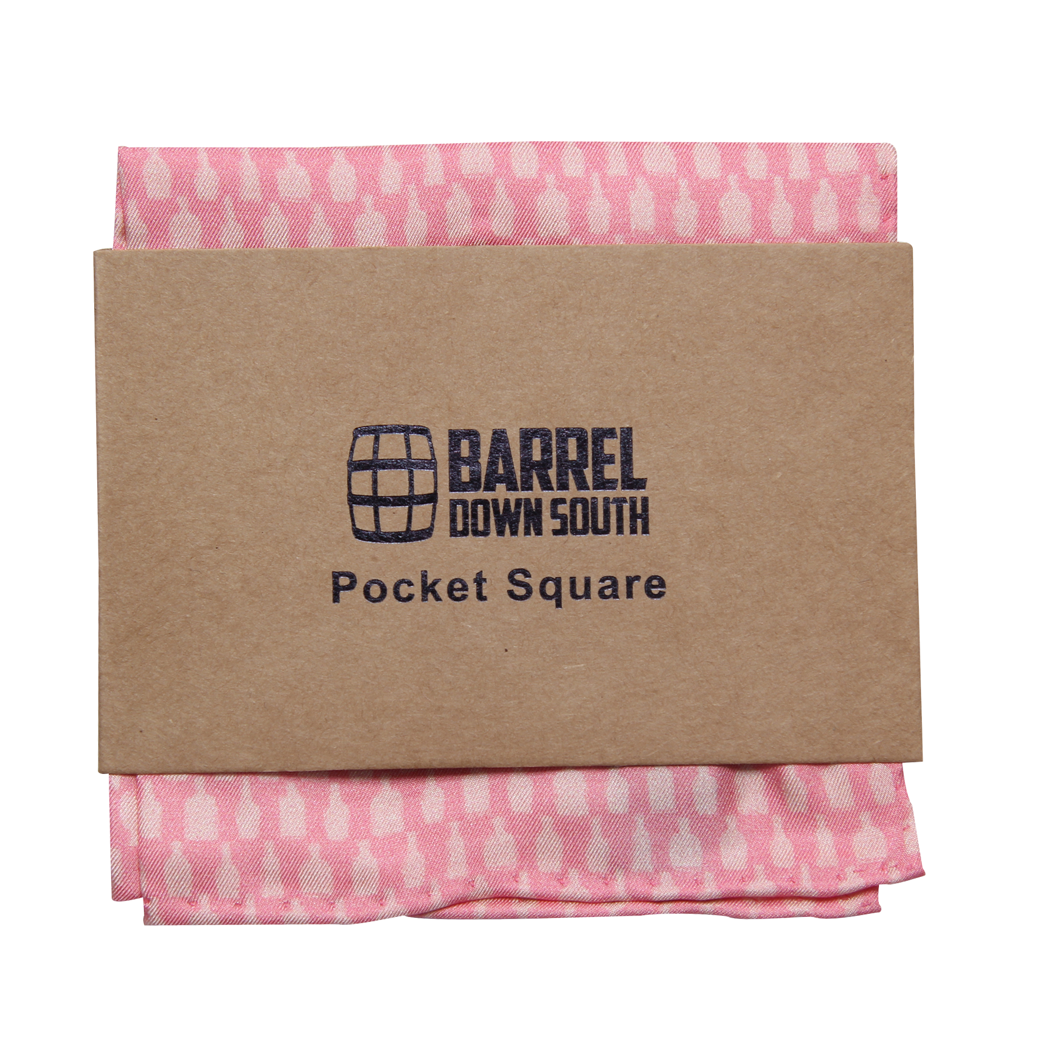 Bottled Up Pink Pocket Square - Barrel Down South