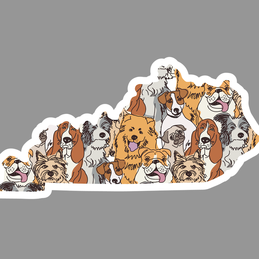 Kentucky Dog Pattern Sticker - Barrel Down South
