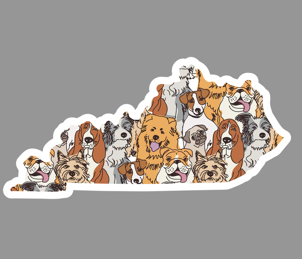 Kentucky Dog Pattern Sticker - Barrel Down South