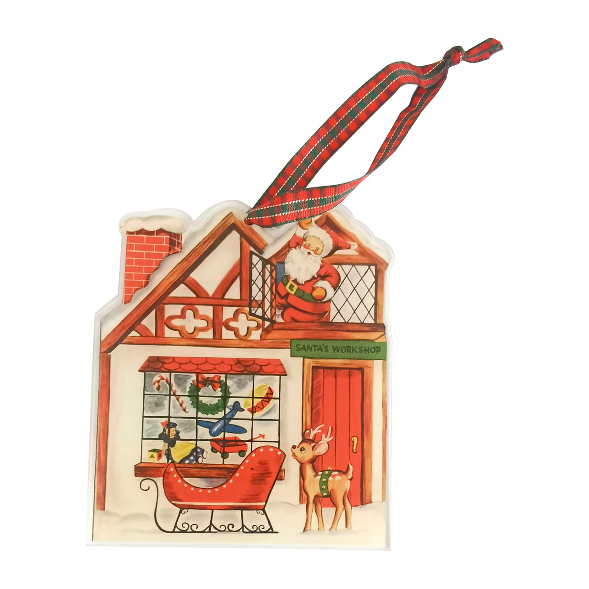 Santa in House Acrylic Christmas Ornament – Barrel Down South