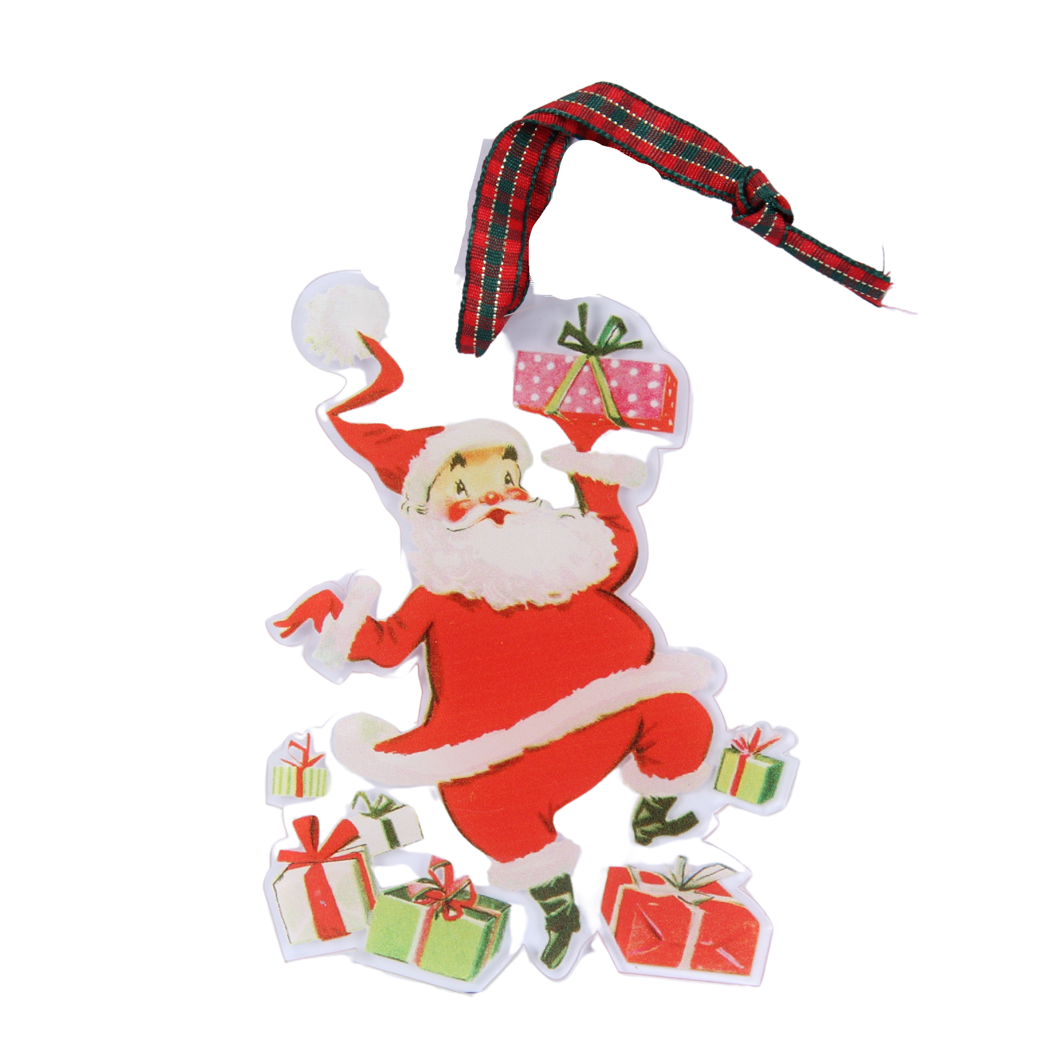 Santa Dancing with Gifts Acrylic Ornament