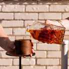Custom Set of 2 Golf Leather Wrapped Bourbon Whiskey Rocks Glasses - Barrel Down South