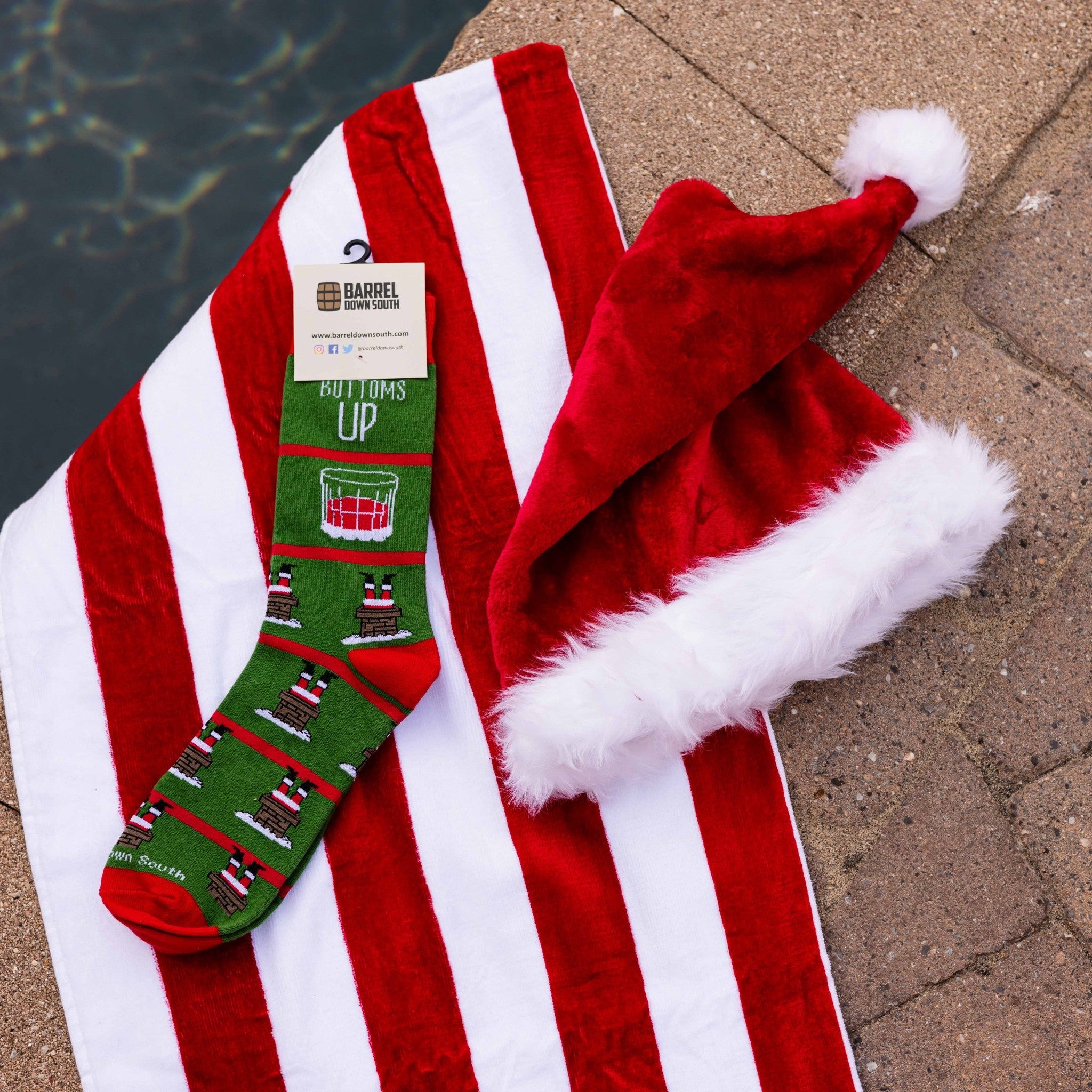 Bottoms Up Bourbon Christmas Socks - Barrel Down South