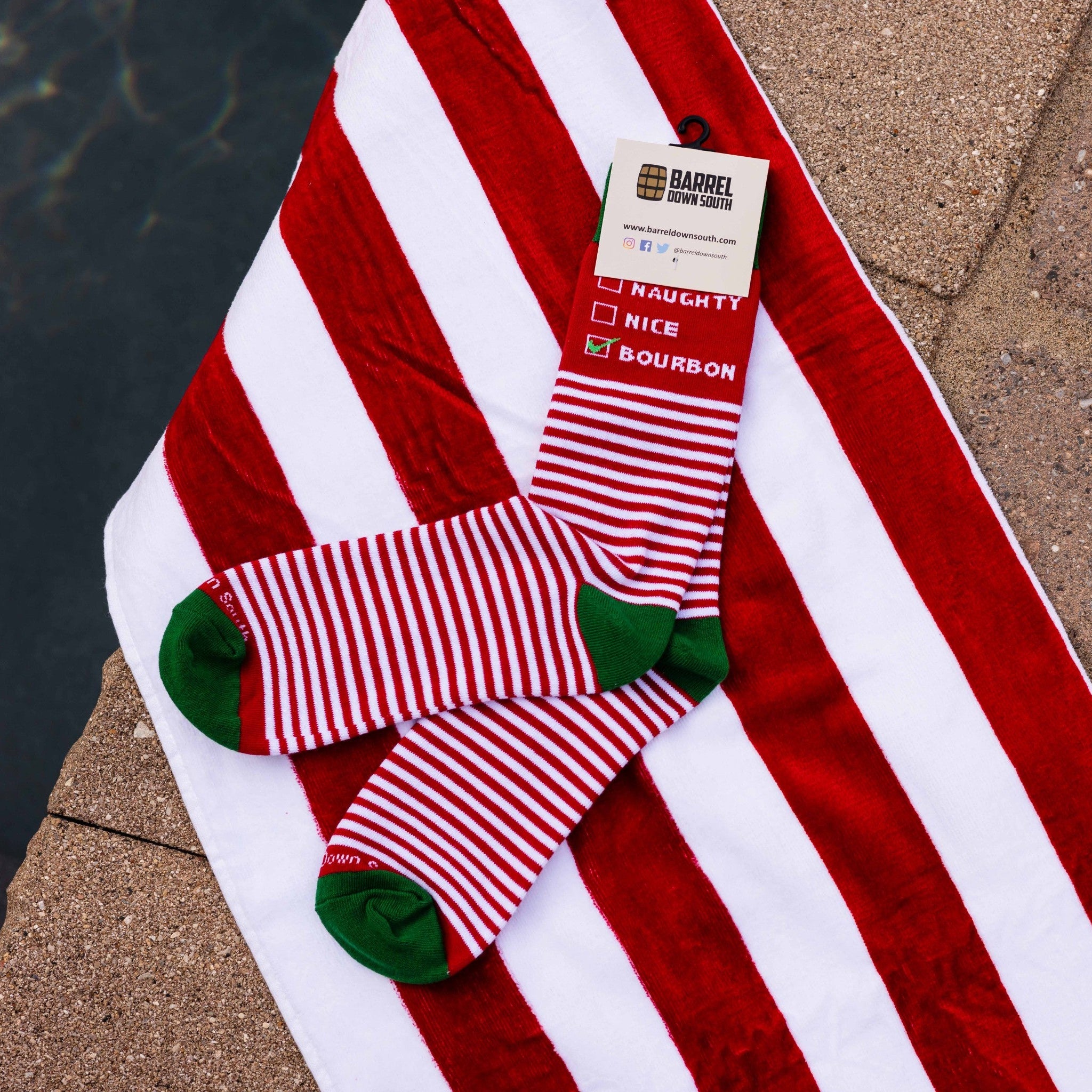 Naughty Nice Bourbon Christmas Socks - Barrel Down South
