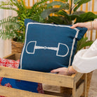 Navy Horse Bit Pillow - Barrel Down South