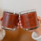 Off To The Races Faux Leather Rocks Glass - Barrel Down South