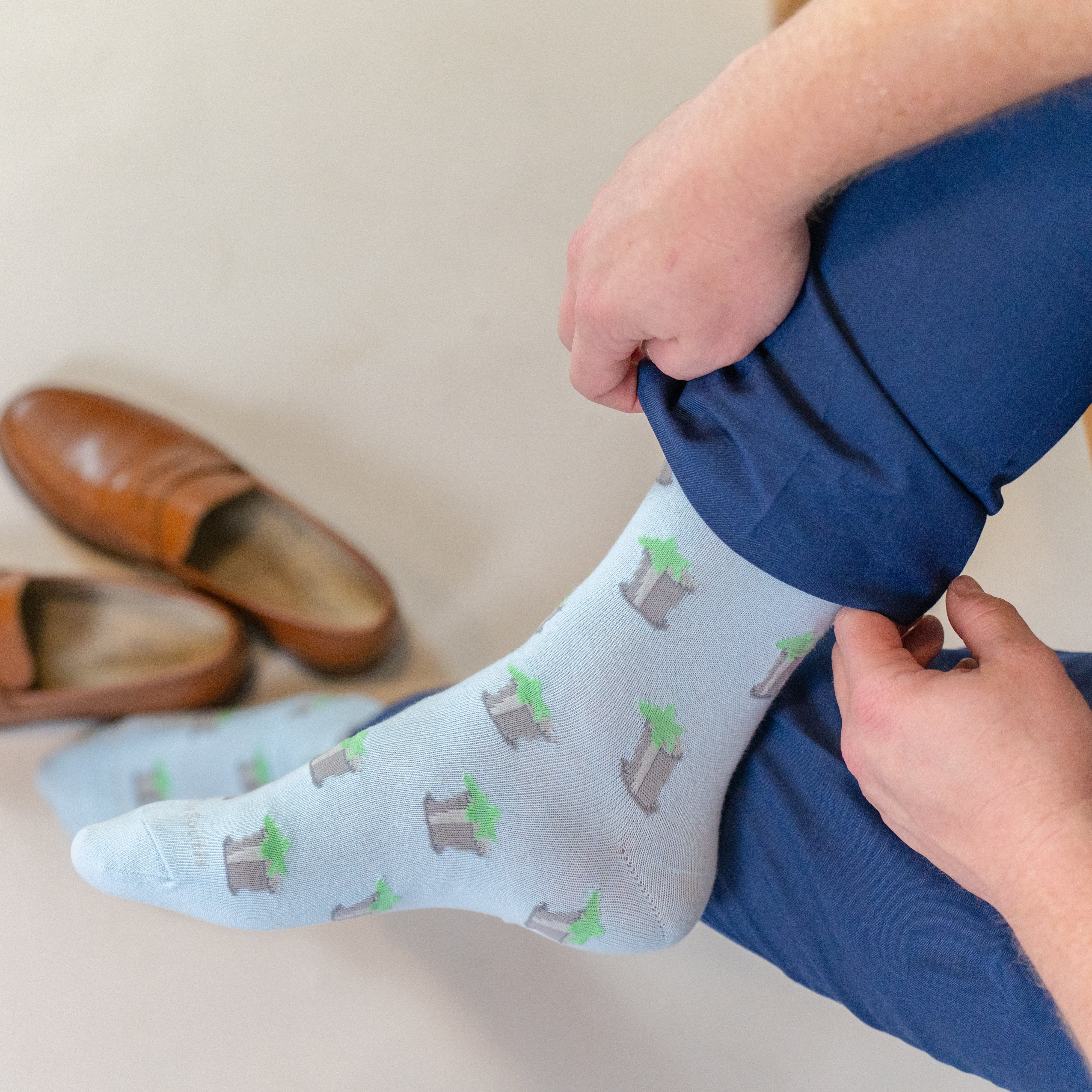 Light Blue Mint Julep Socks - Barrel Down South