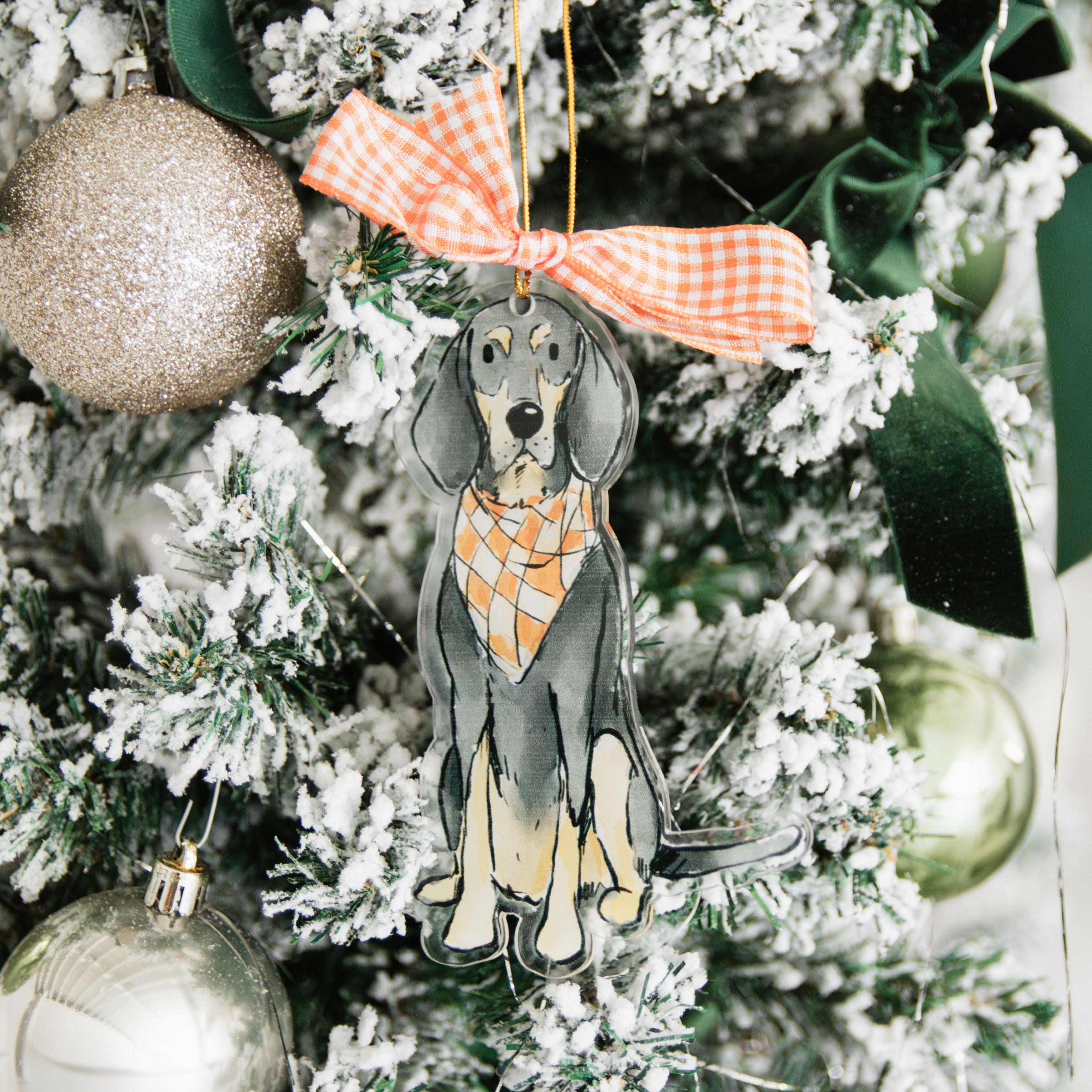 Sitting Bluetick Coonhound Acrylic Ornament - Barrel Down South