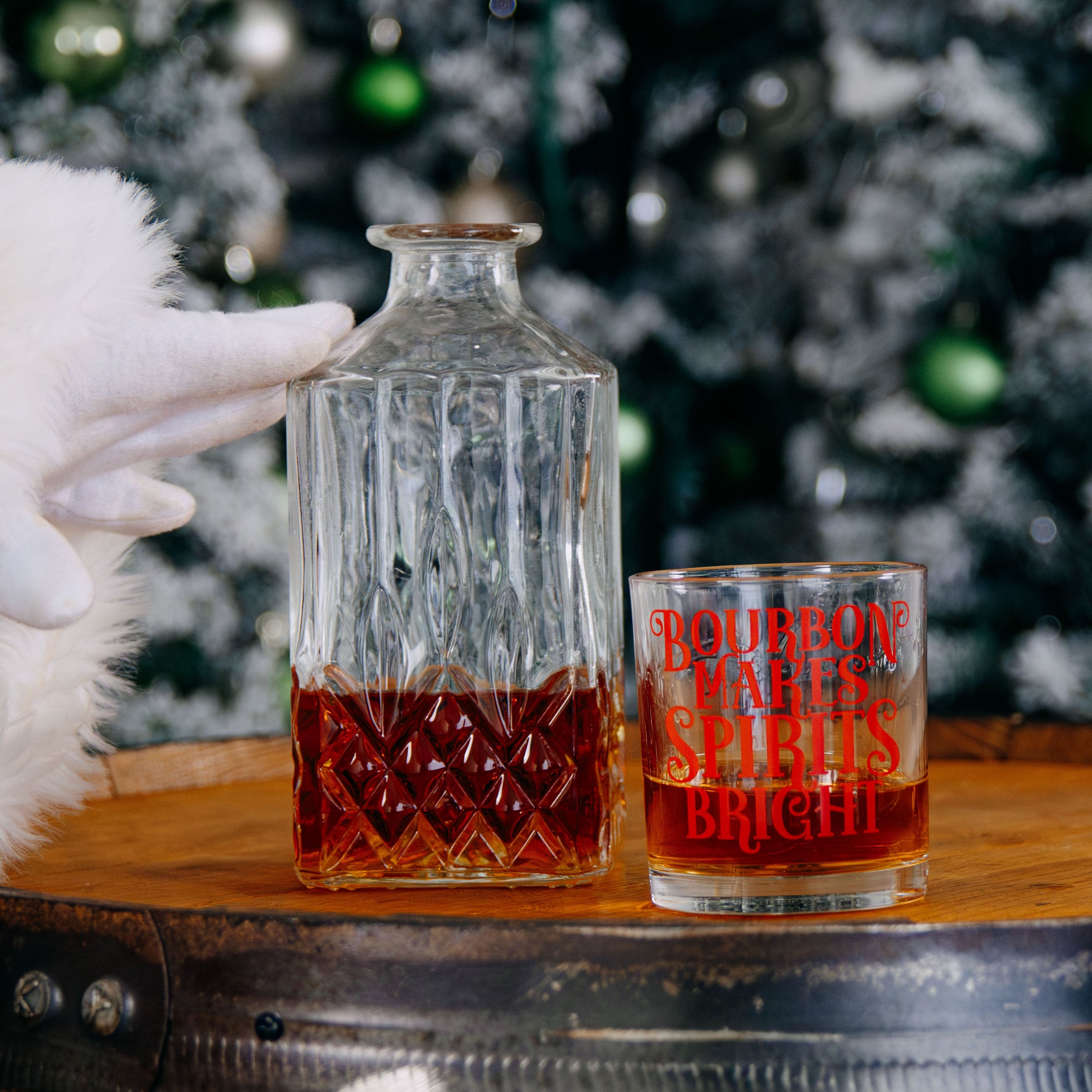 Bourbon Makes Spirits Bright Christmas Rocks Glass - Barrel Down South