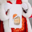 Bourbon Barrel with Santa Hat Christmas Tea Towel - Barrel Down South