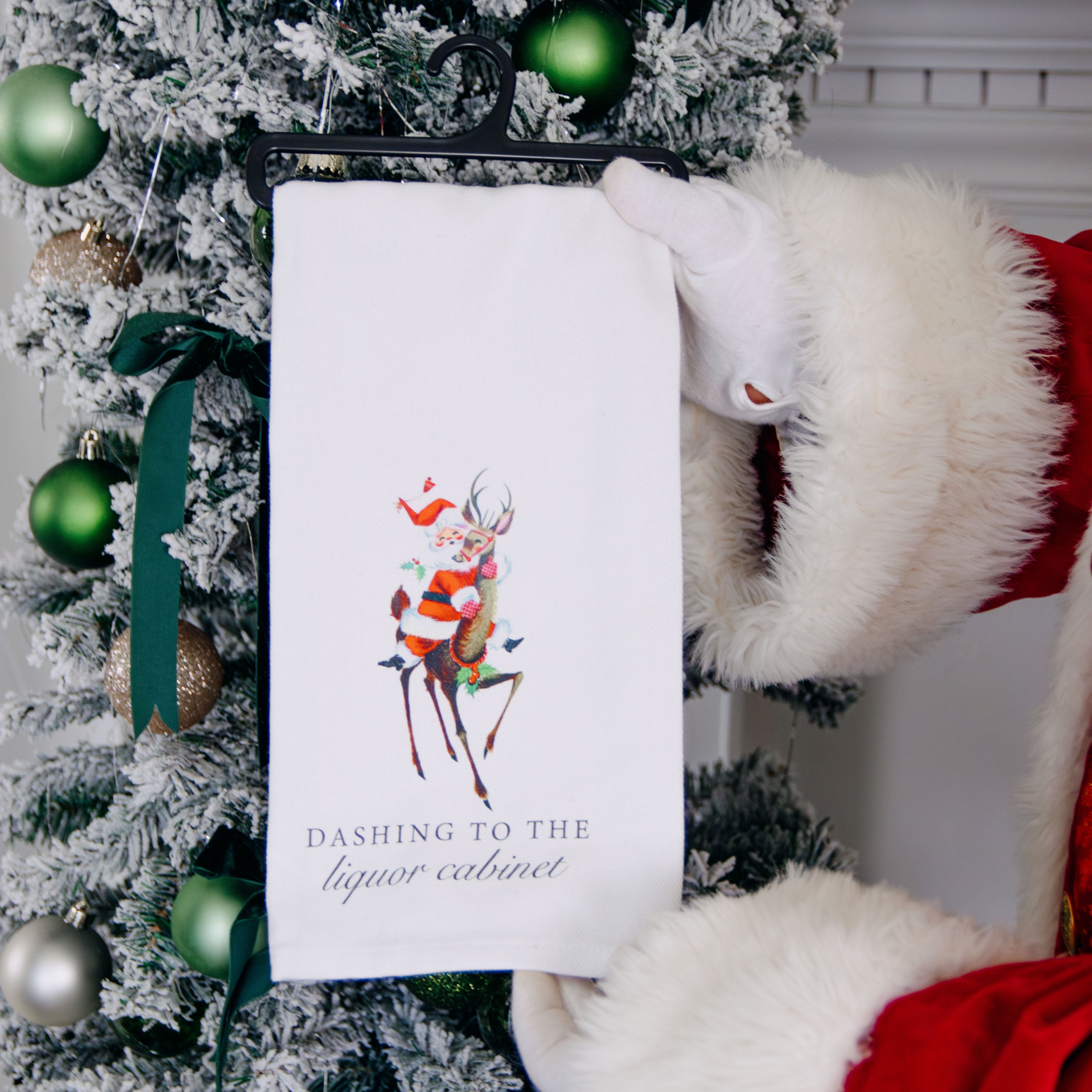 Dashing to the Liquor Cabinet Tea Towel - Barrel Down South