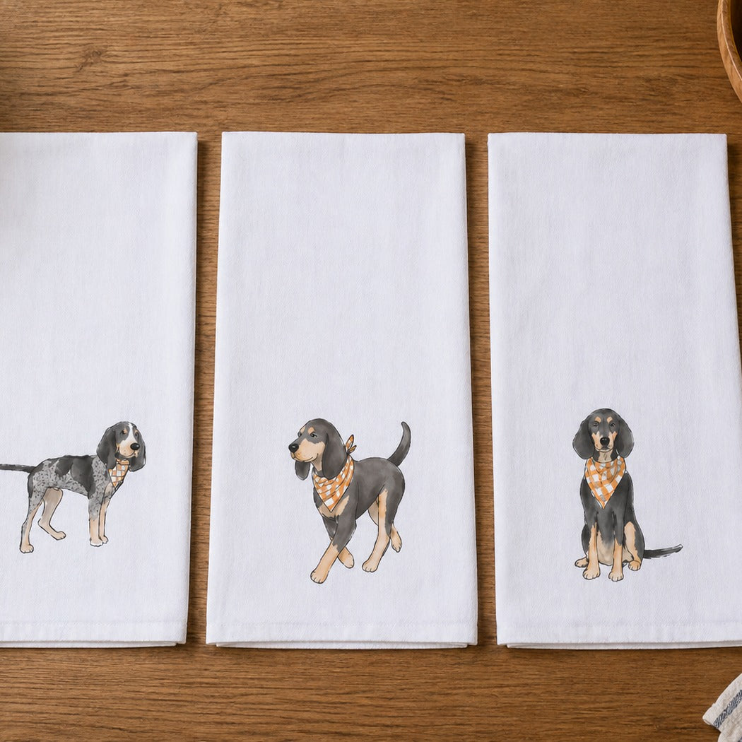 Bluetick Coonhound Tea Towel Trio - Barrel Down South