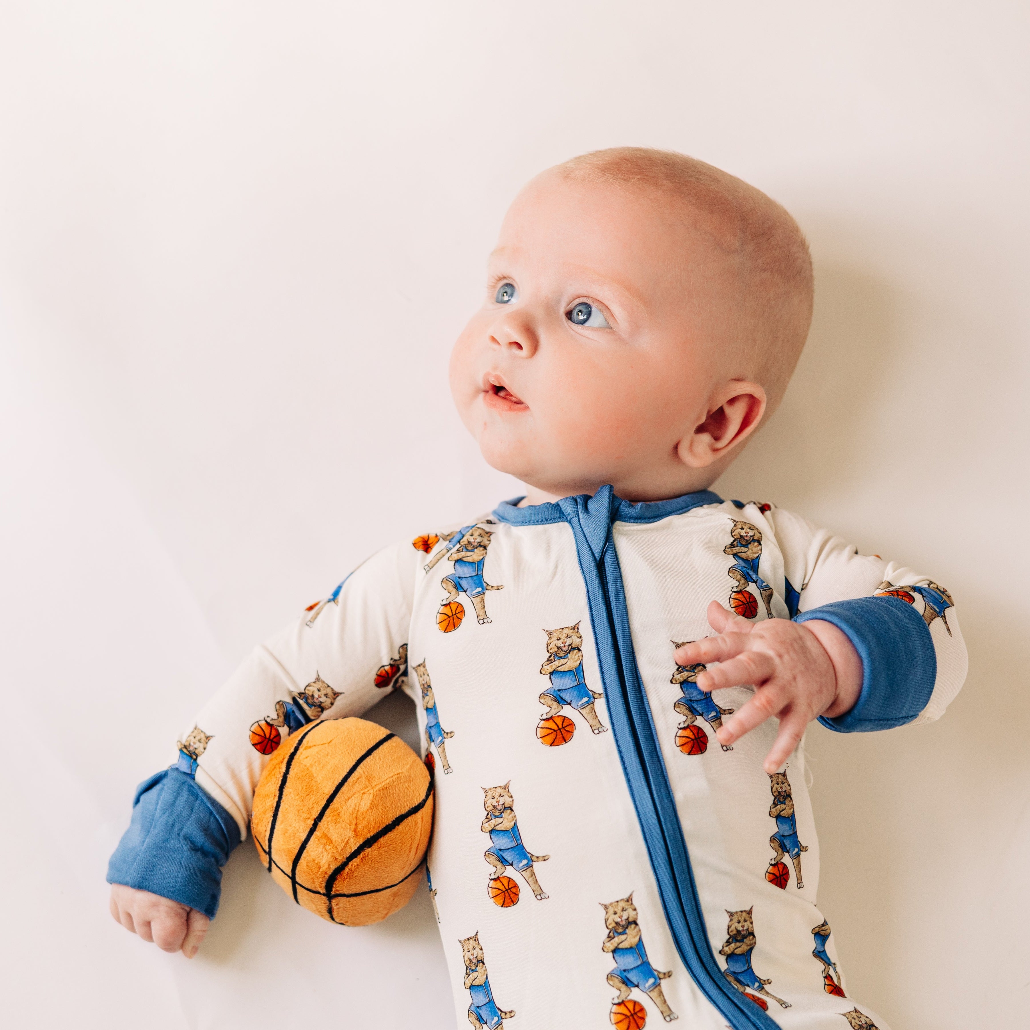 Standing Wildcat with Basketball Unisex Kids Pajamas - Barrel Down South