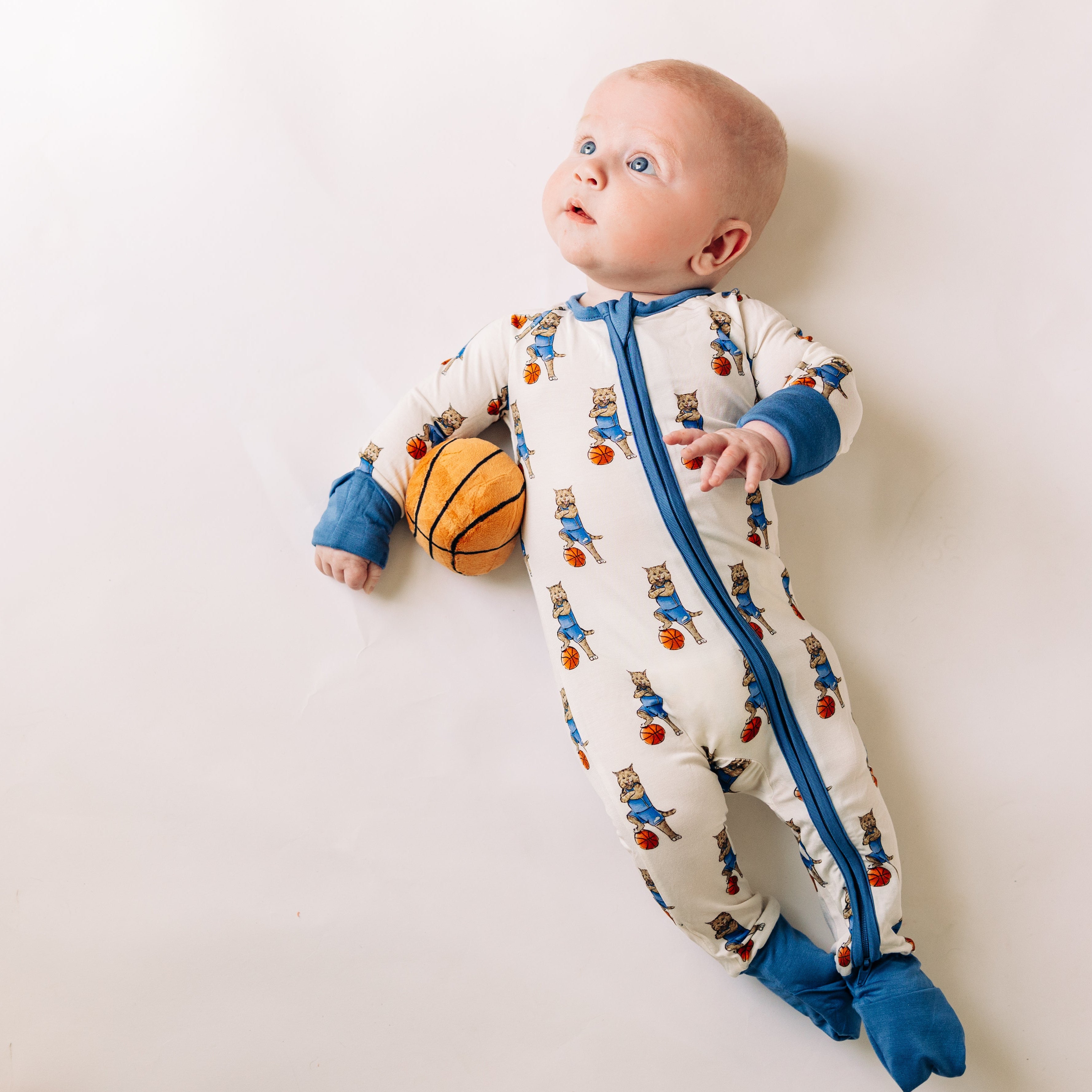 Standing Wildcat with Basketball Unisex Kids Pajamas - Barrel Down South