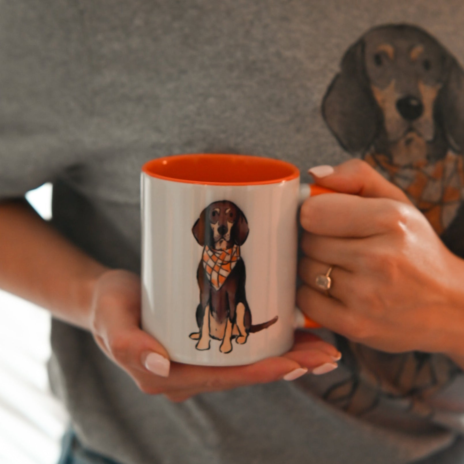 Bluetick Coonhound Sitting Coffee Mug - Barrel Down South