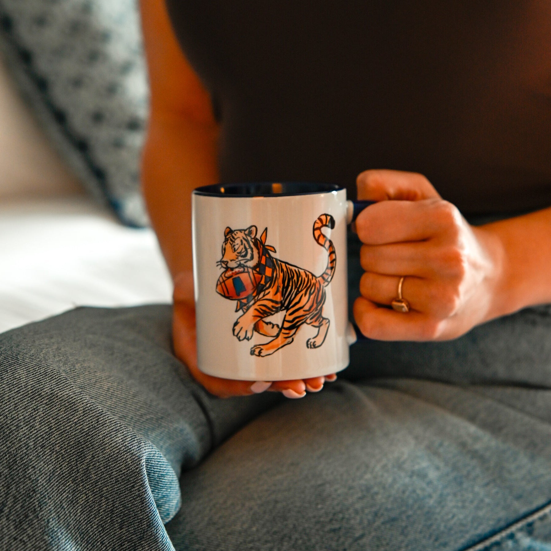 Navy and Orange Tiger Coffee Mug - Barrel Down South