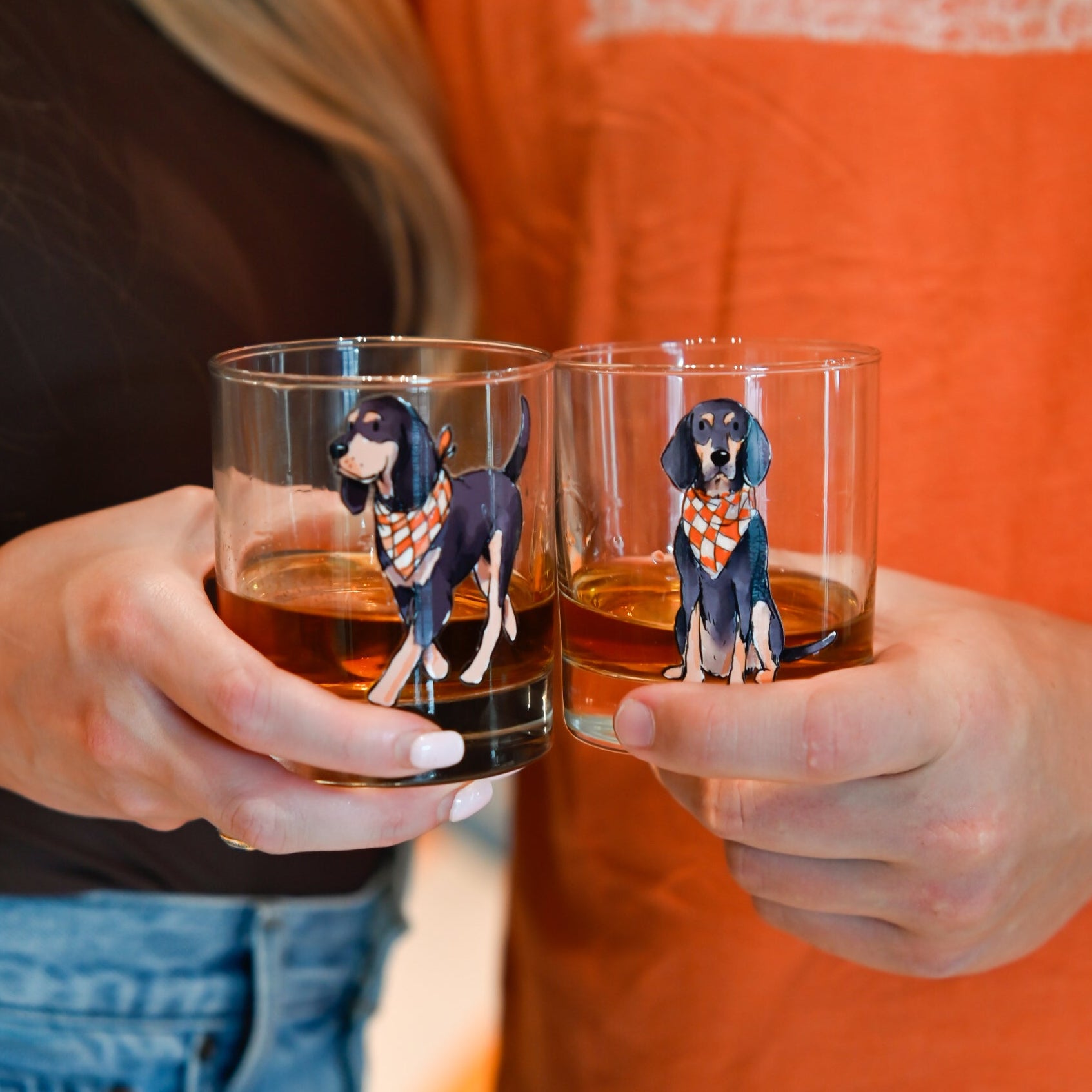 Walking Coonhound Rocks Glass - Barrel Down South