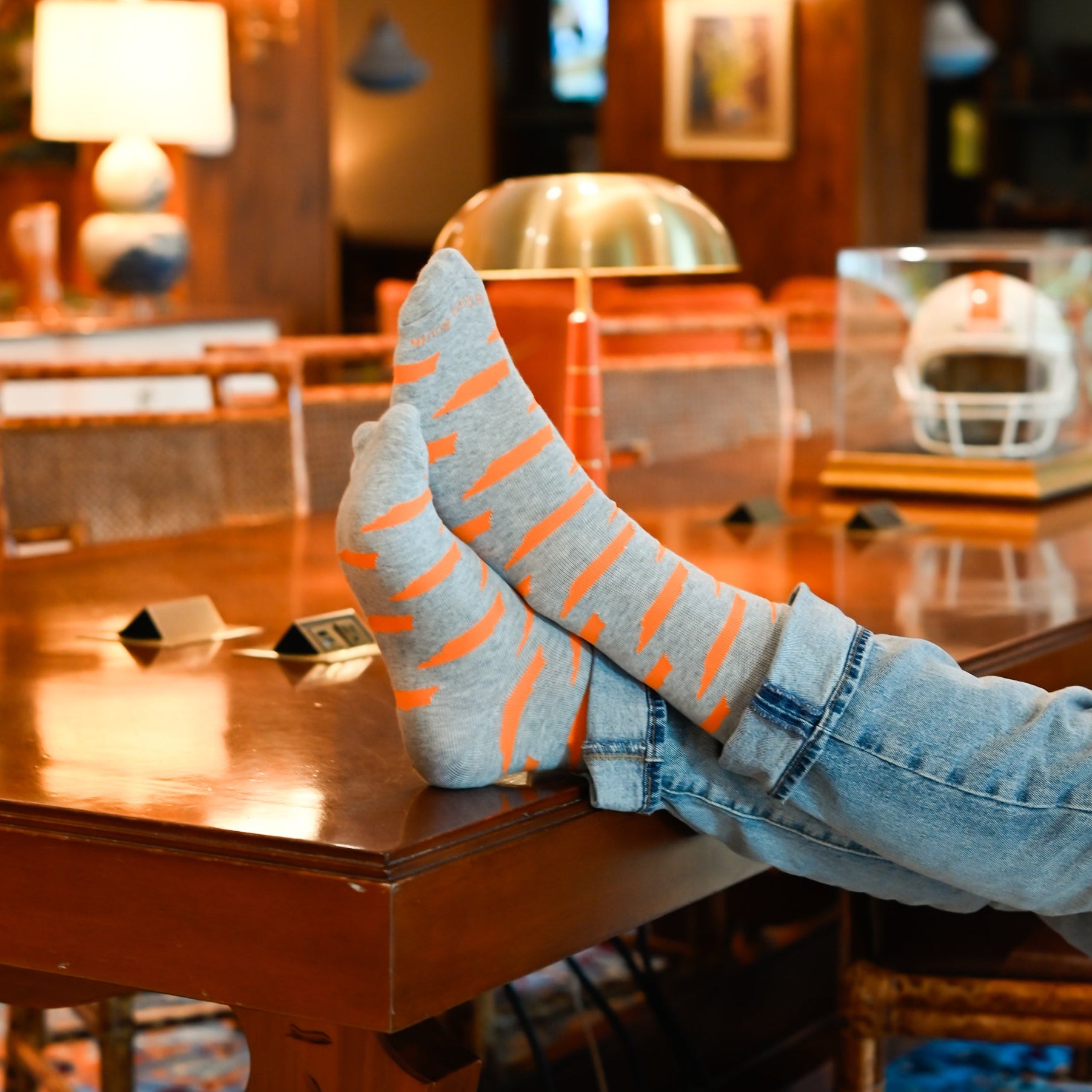 Grey/Orange Tennessee Shape Socks - Barrel Down South