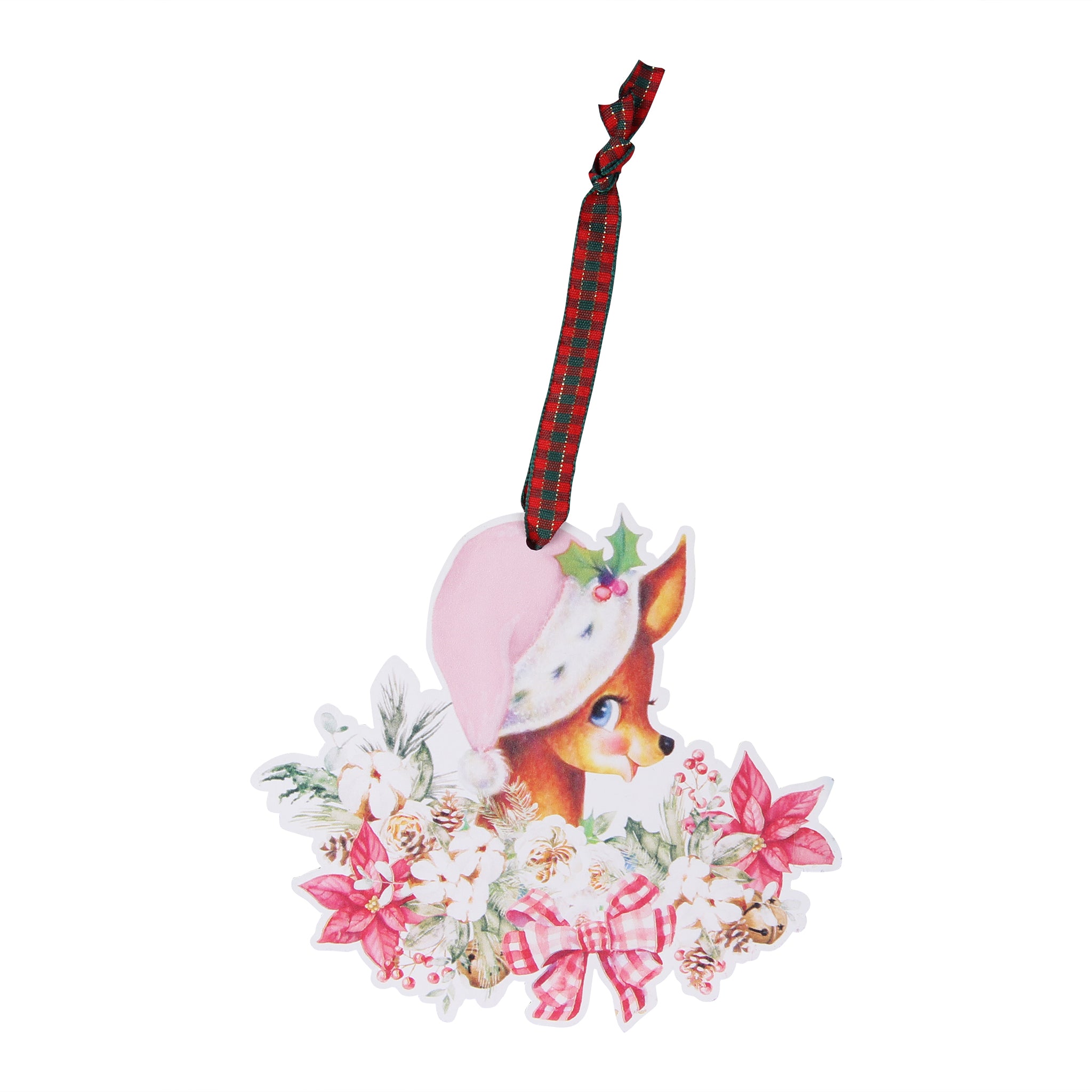 Pink Reindeer Christmas Ornament