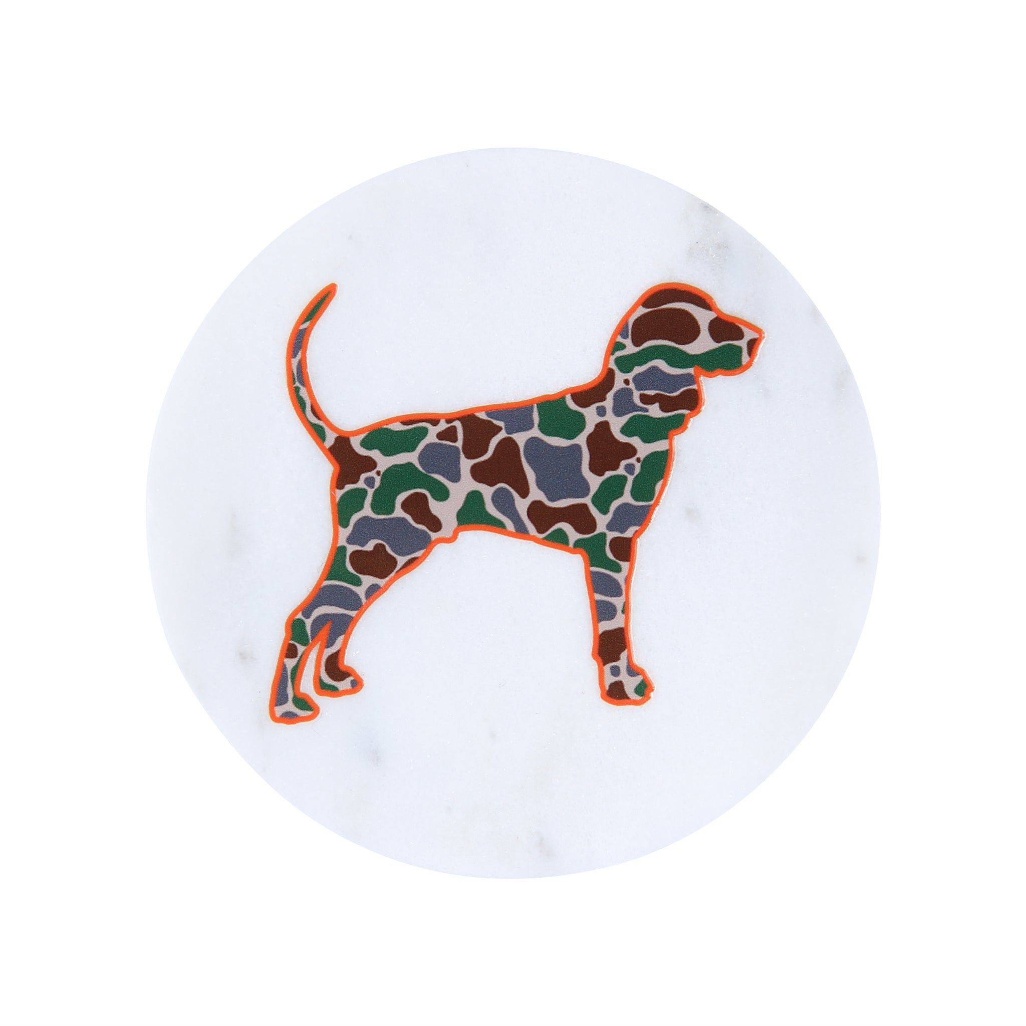 Camo Bluetick Coonhound Tennessee Marble Coaster