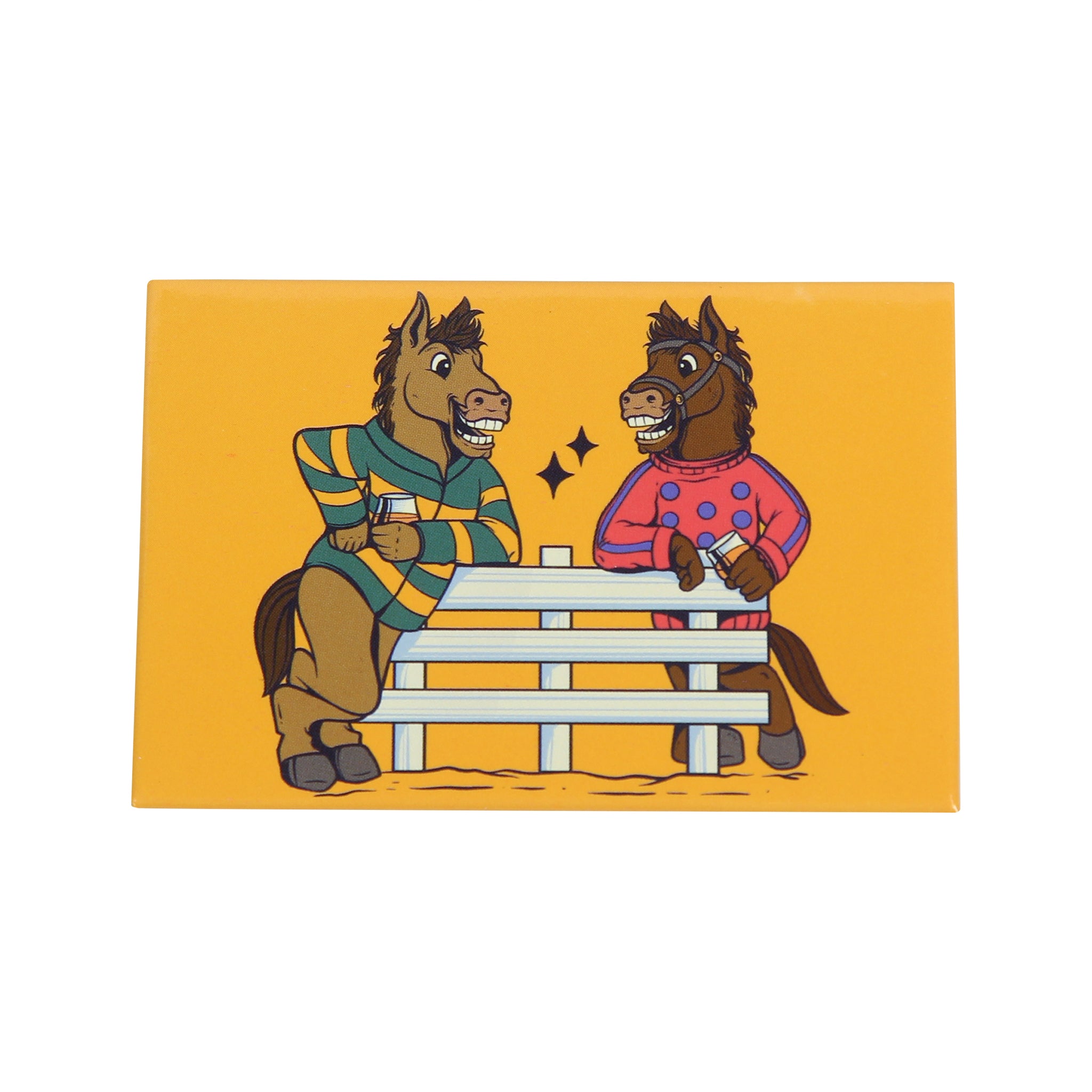 Horses at Fence Magnet