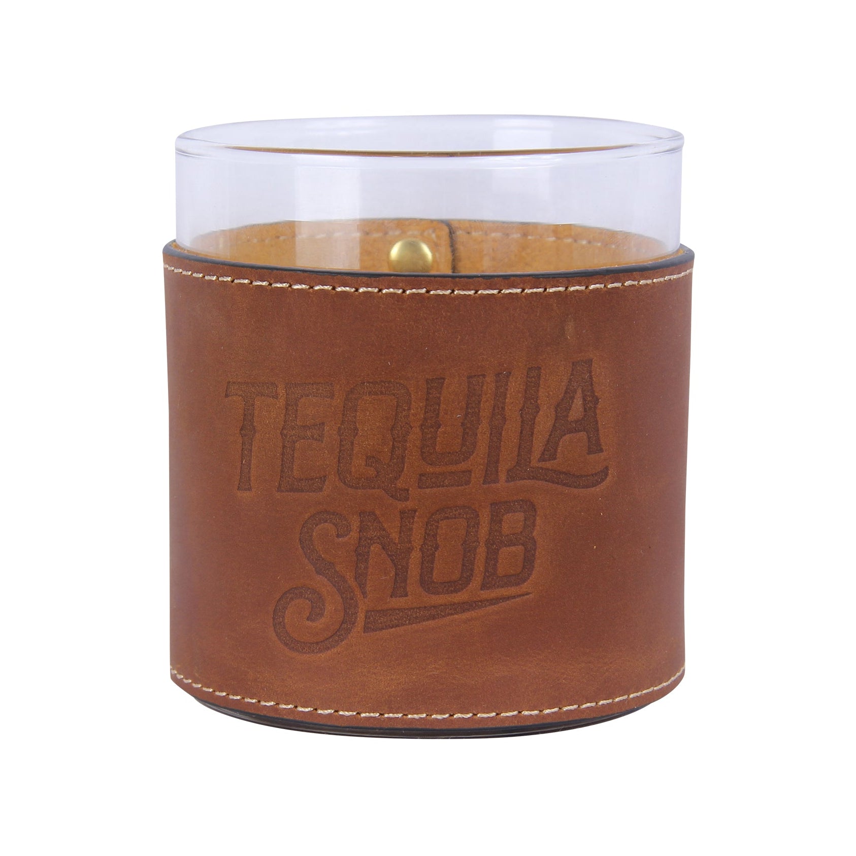 Tequila Snob Faux Leather Rocks Glass - Thumbnail 3