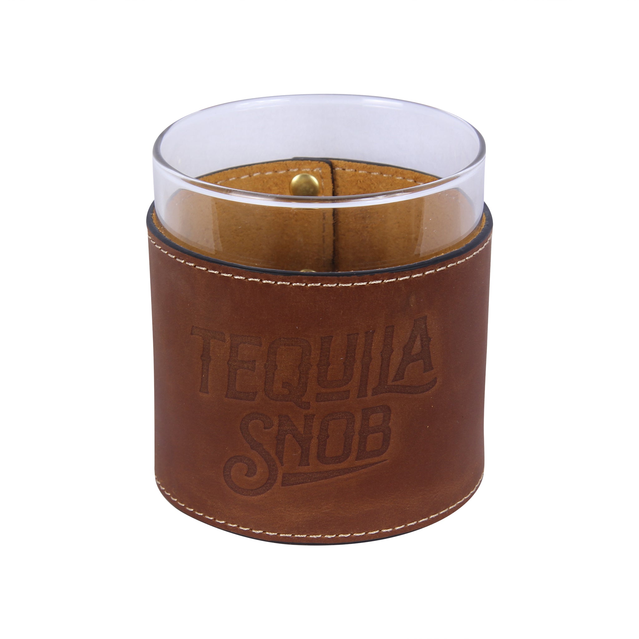 Tequila Snob Faux Leather Rocks Glass - Thumbnail 4