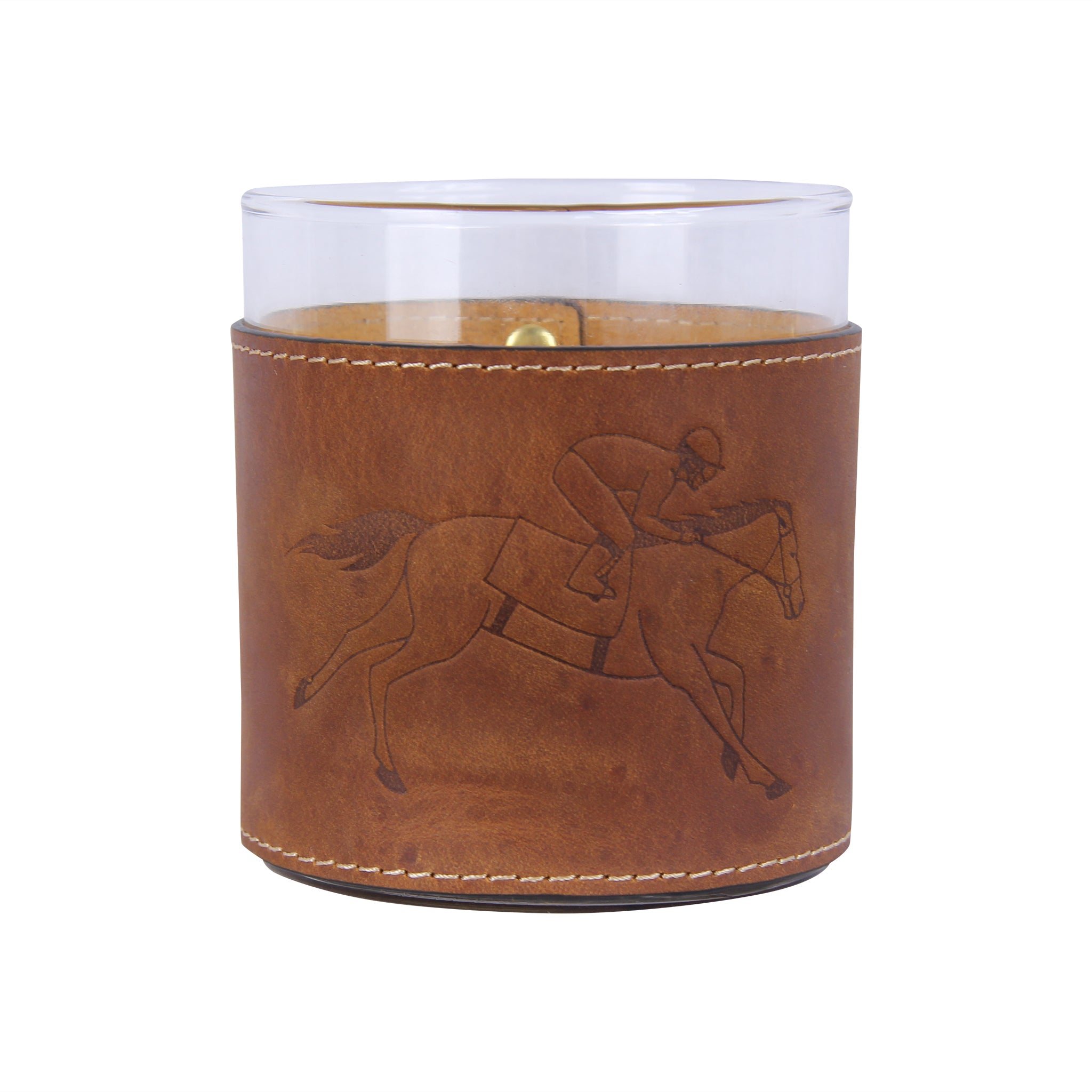 Running Horse Leather Rocks Glass - Thumbnail 2