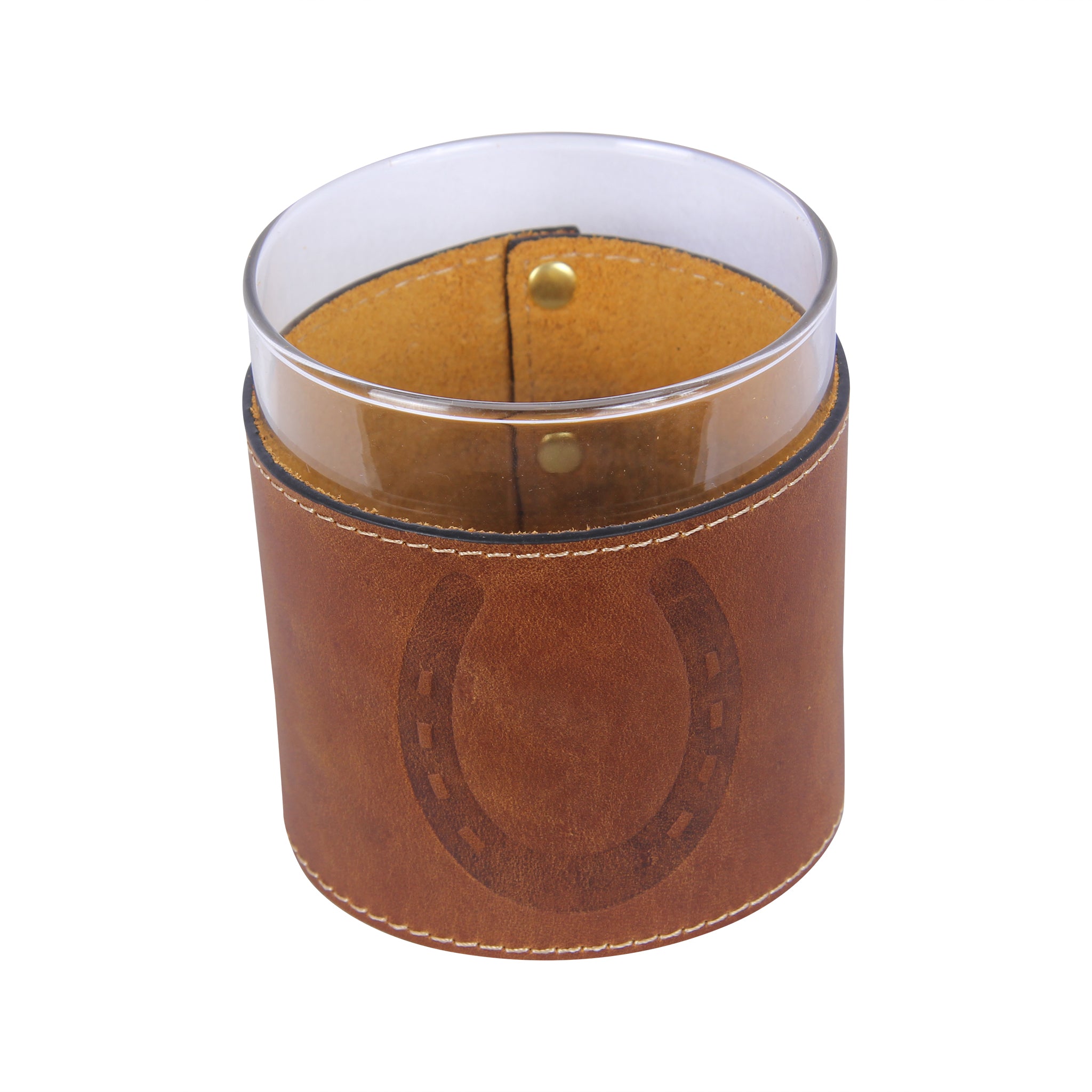 Horseshoe Leather Rocks Glass - Thumbnail 2