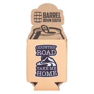 Country Road Take Me Home Can Cooler