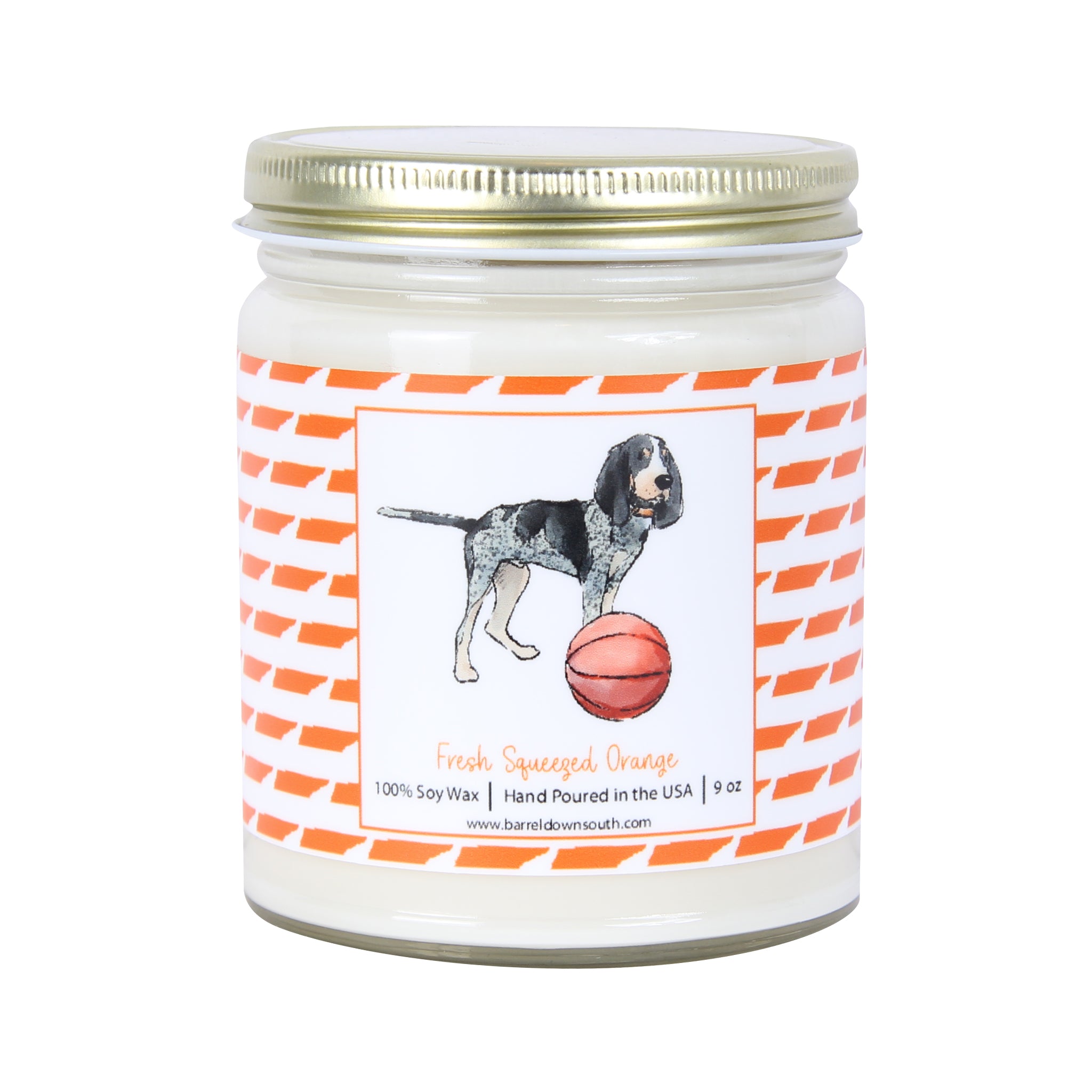Barrel Down South Bluetick Coonhound Checkerboard With Basketball Candle - Thumbnail 2