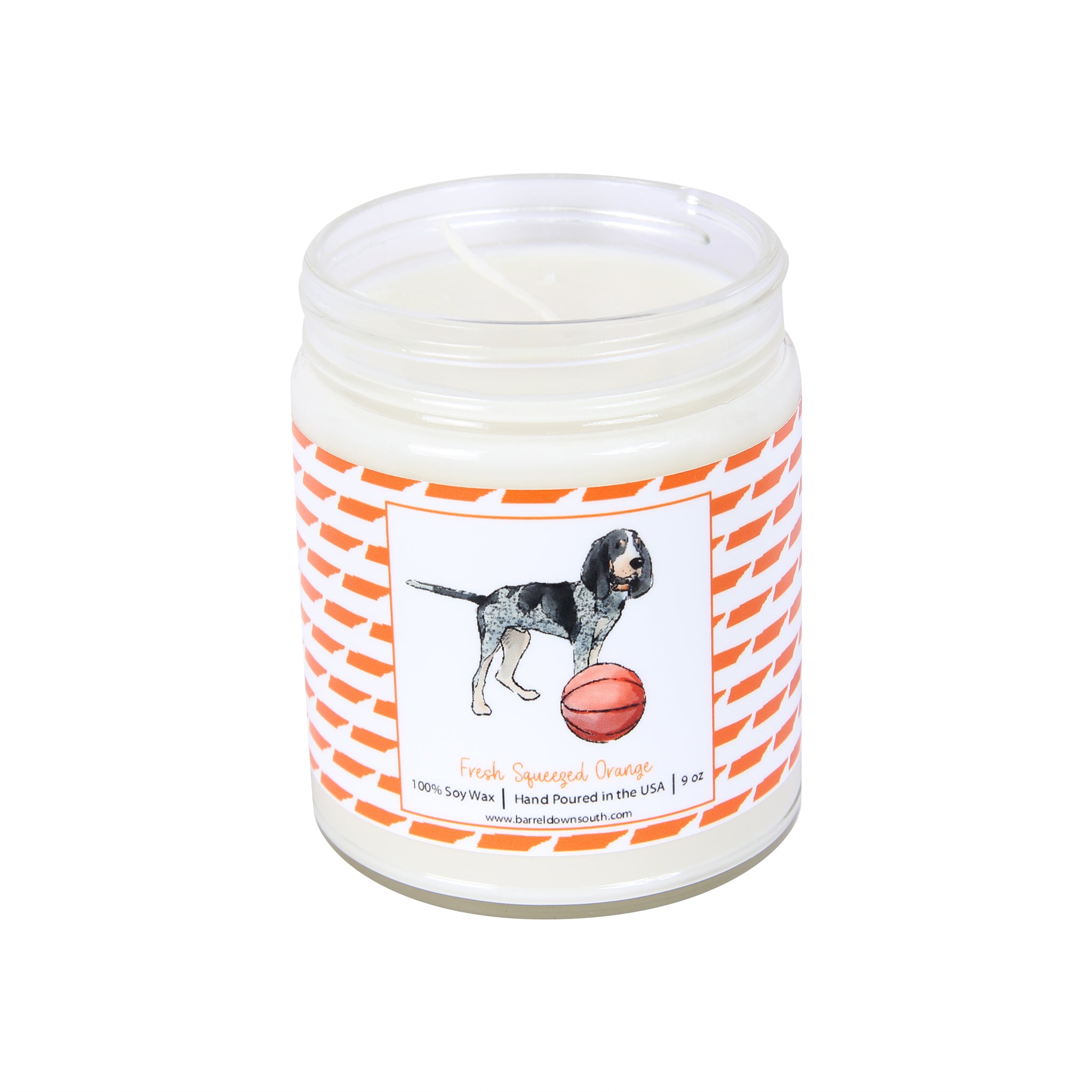 Barrel Down South Bluetick Coonhound Checkerboard With Basketball Candle - Thumbnail 3