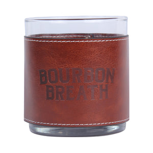 Bourbon Breath Faux Leather Rocks Glass