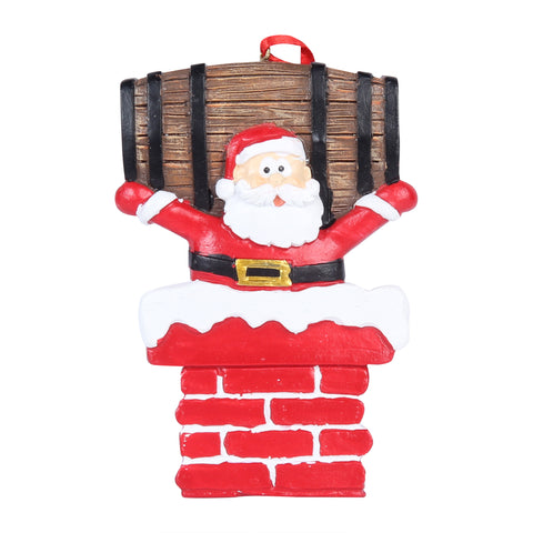 Santa with Bourbon Barrel Ornament