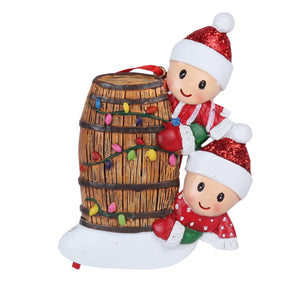 Customizable Bourbon Barrel Ornament- 2 People