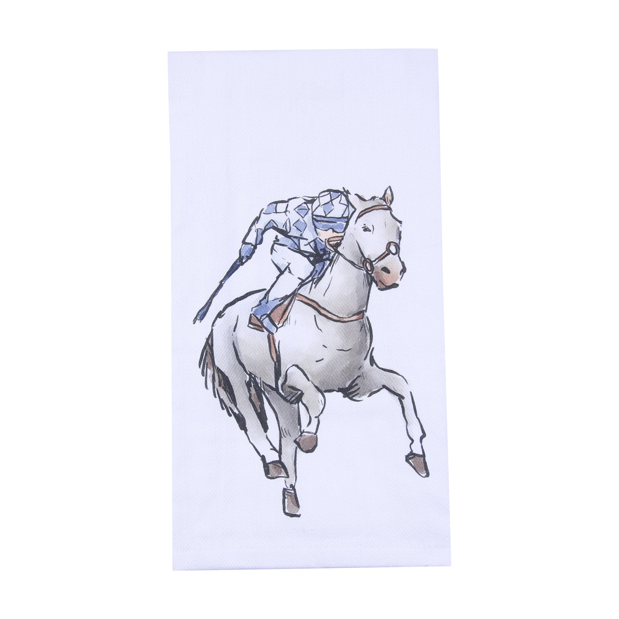 Grey Running Horse Tea Towel