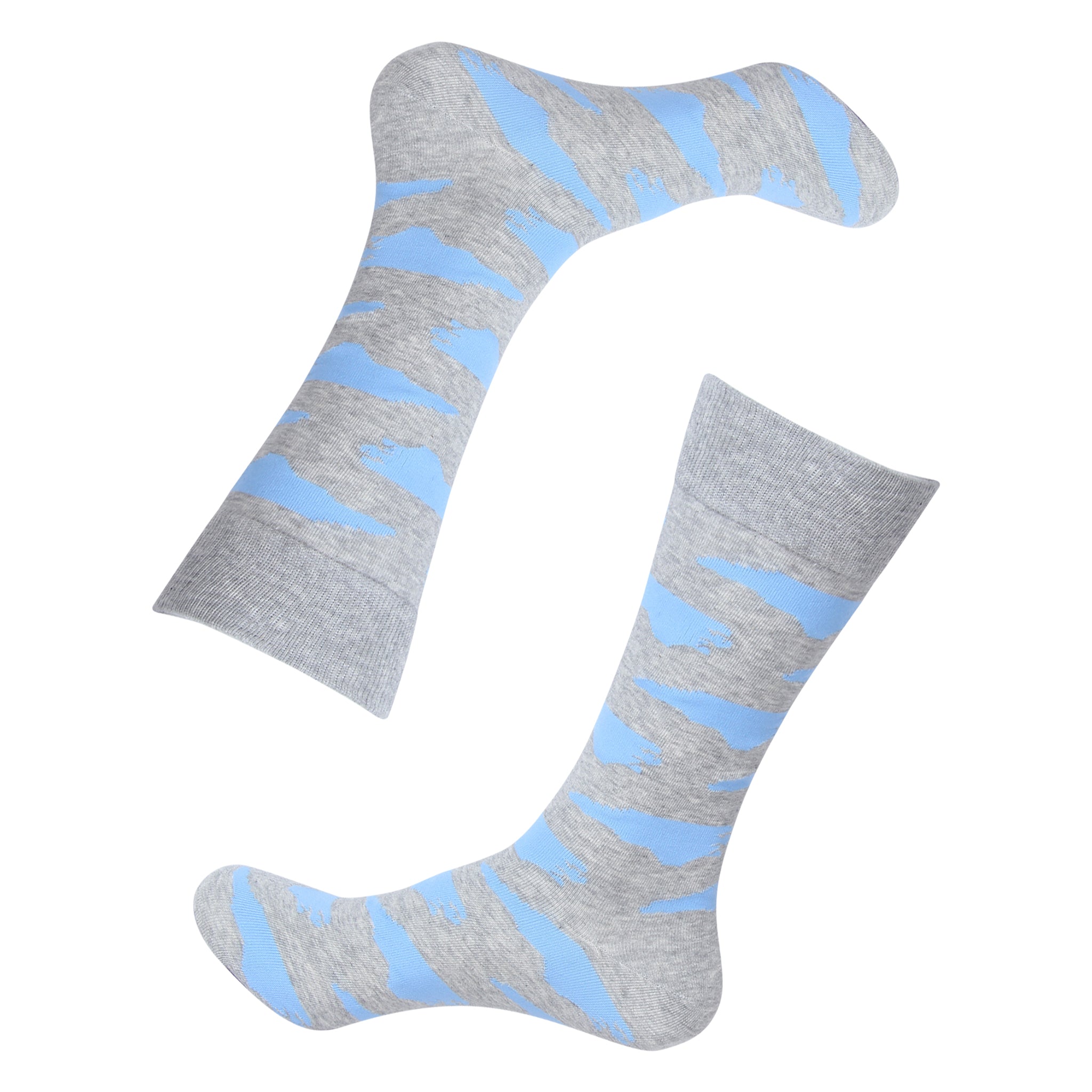 Grey/Blue North Carolina Shape Socks